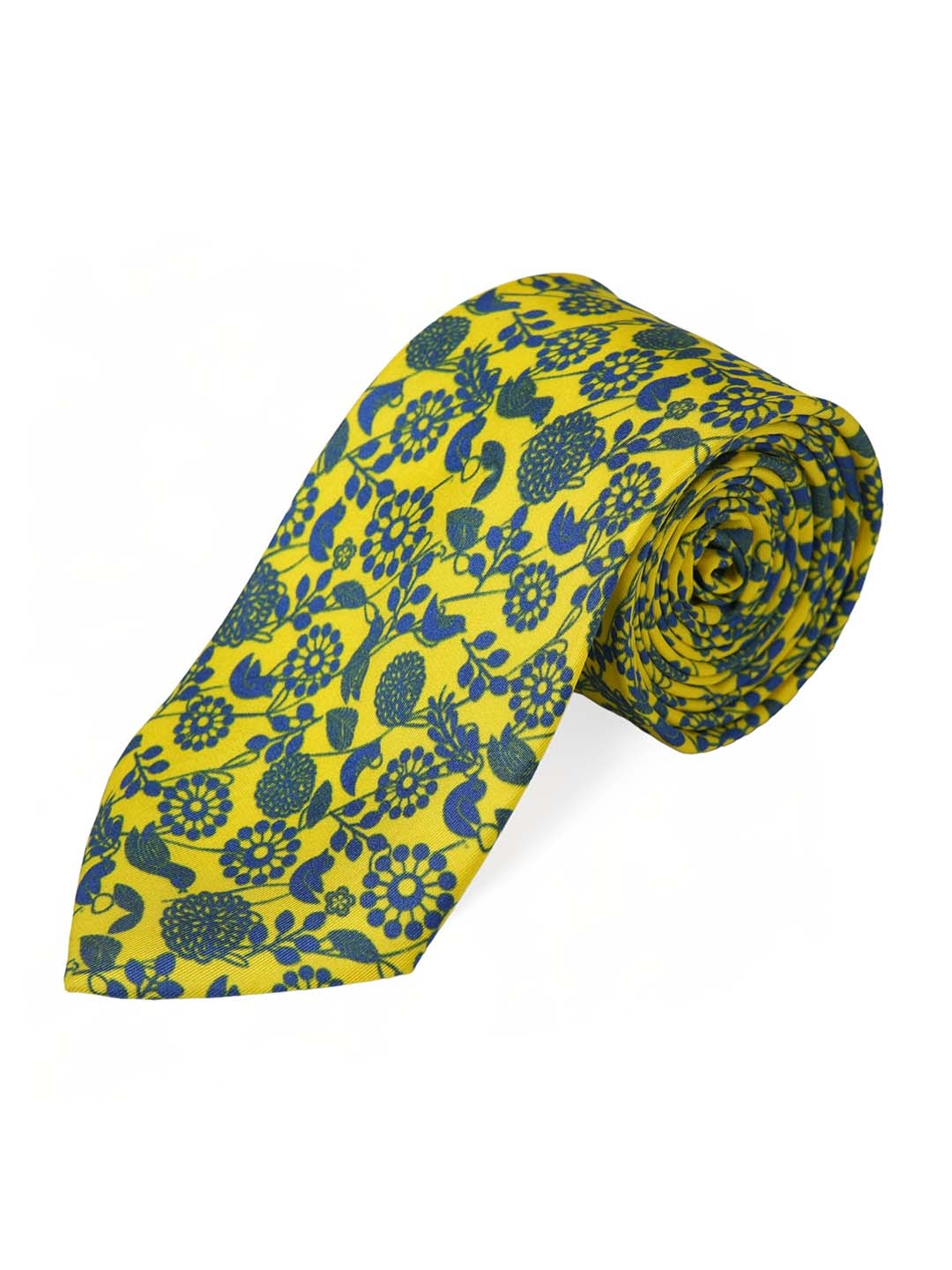 

CHOKORE Men Yellow & Blue Printed Broad Tie