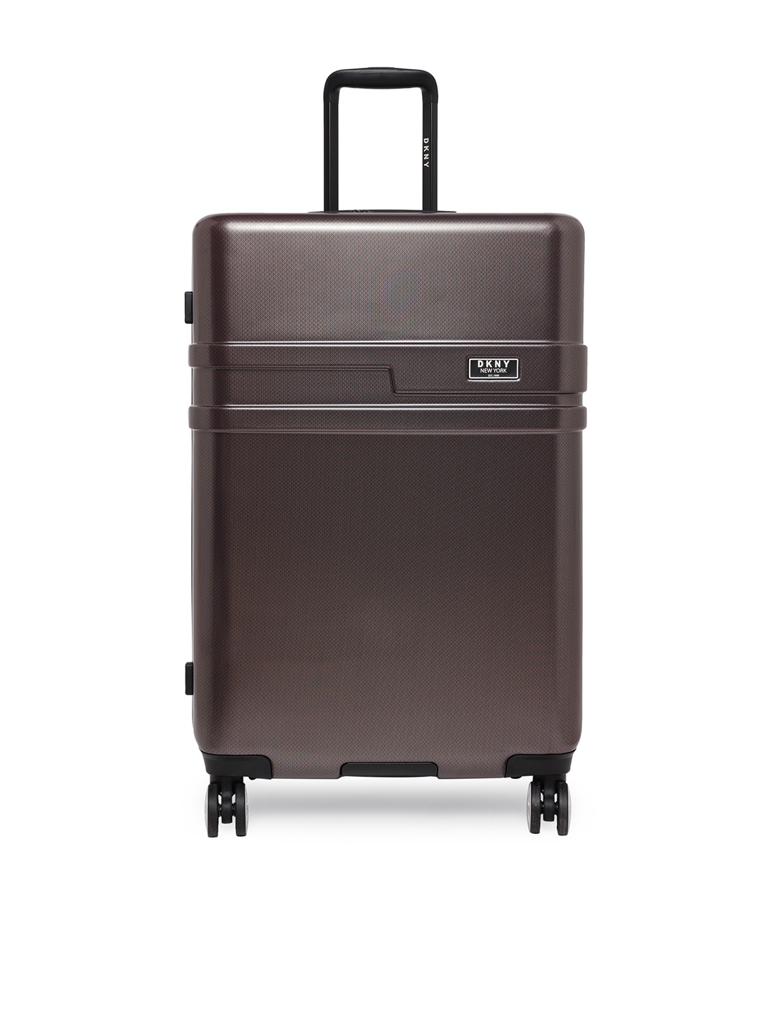 

DKNY Brown Textured DASH Hard-Sided Large Trolley Suitcase