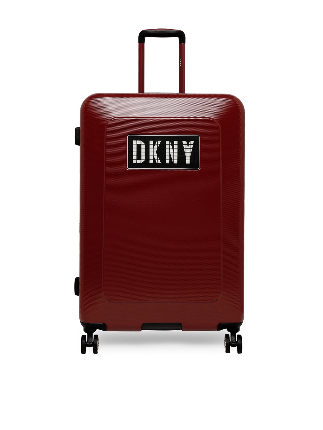

DKNY Red Black Textured UNLIMITED Hard-Sided Large Trolley Suitcase
