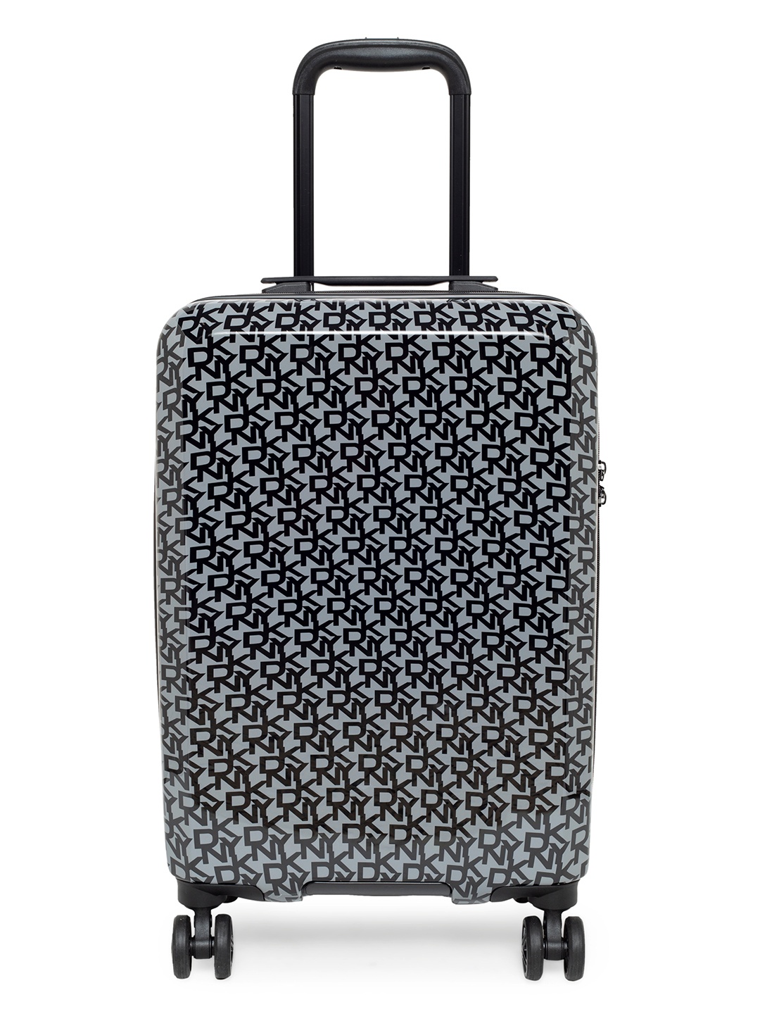

DKNY Grey Black Printed VINTAGE SIGNATURE Hard-Sided Cabin Trolley Suitcase