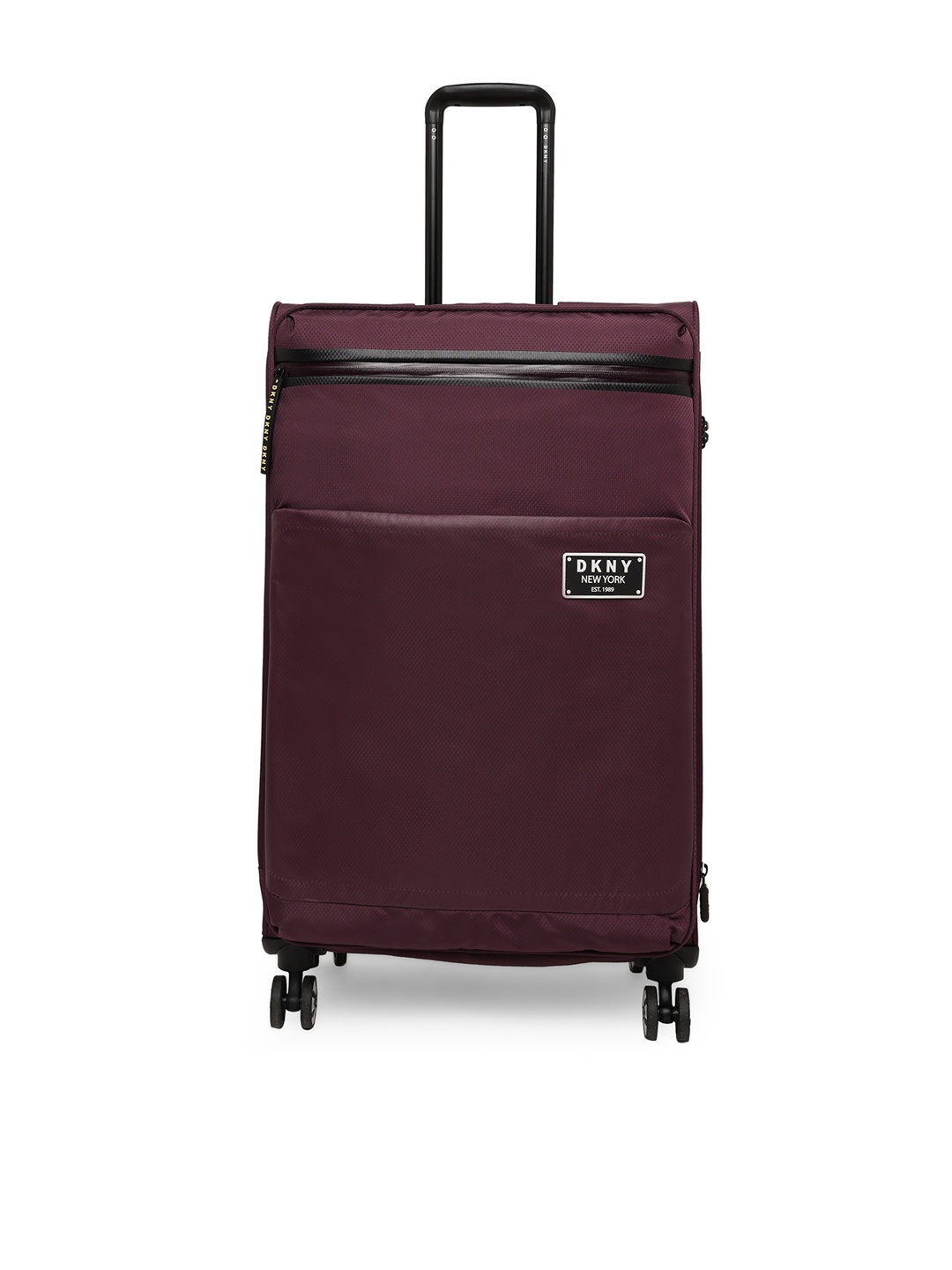 

DKNY Burgundy Textured GLOBE TROTTER Soft-Sided Large Trolley Suitcase