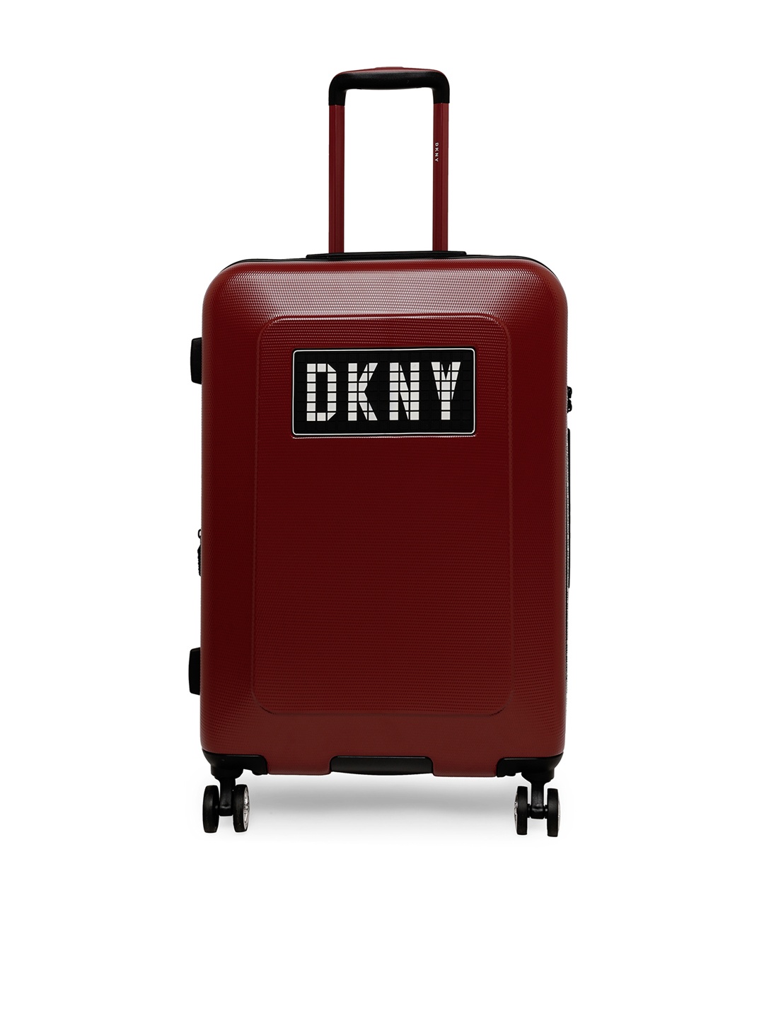 

DKNY Red Textured UNLIMITED Hard-Sided Medium Trolley Suitcase