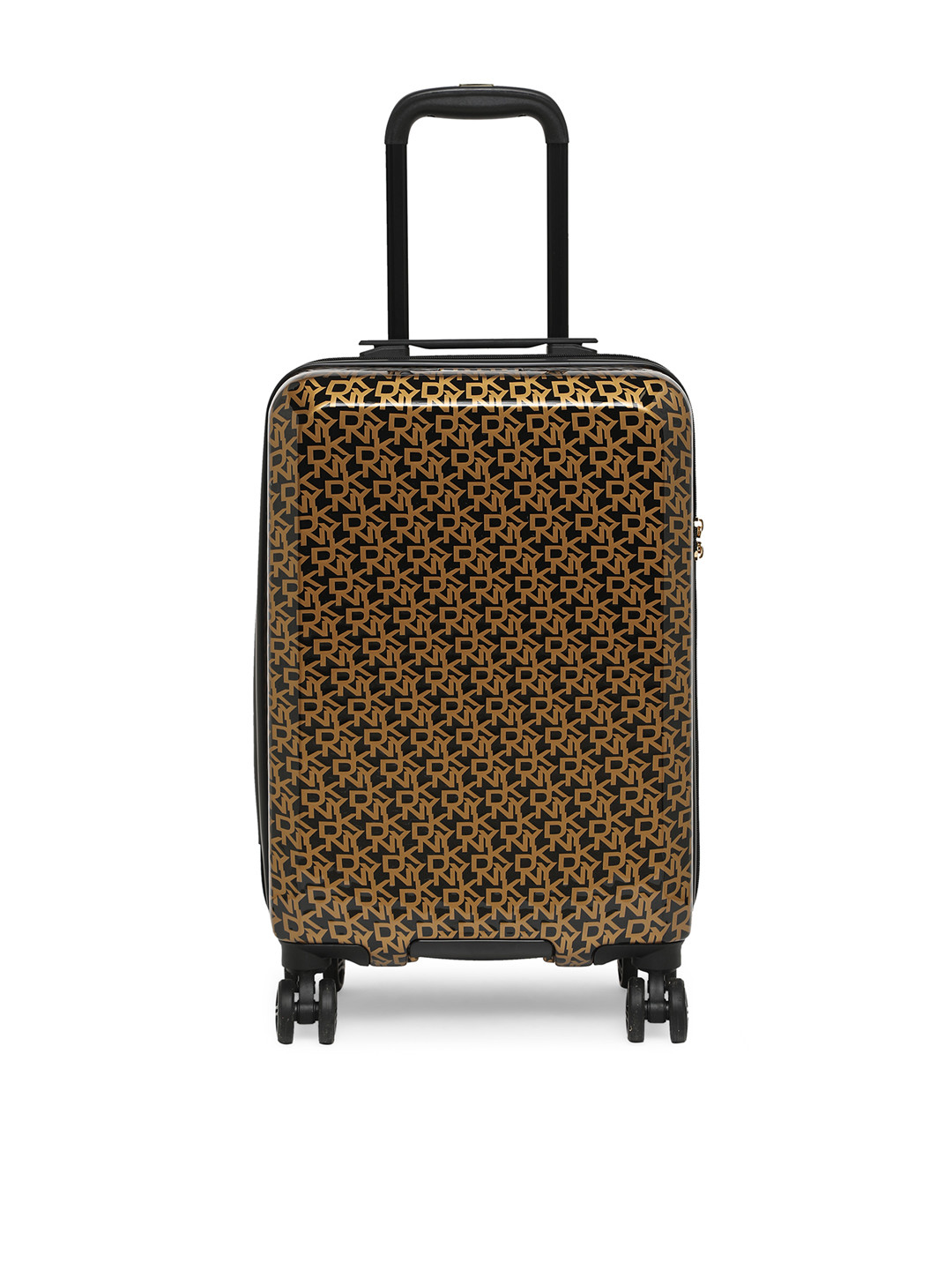 

DKNY Black Gold-Toned Printed VINTAGE SIGNATURE Hard-Sided Cabin Trolley Suitcase