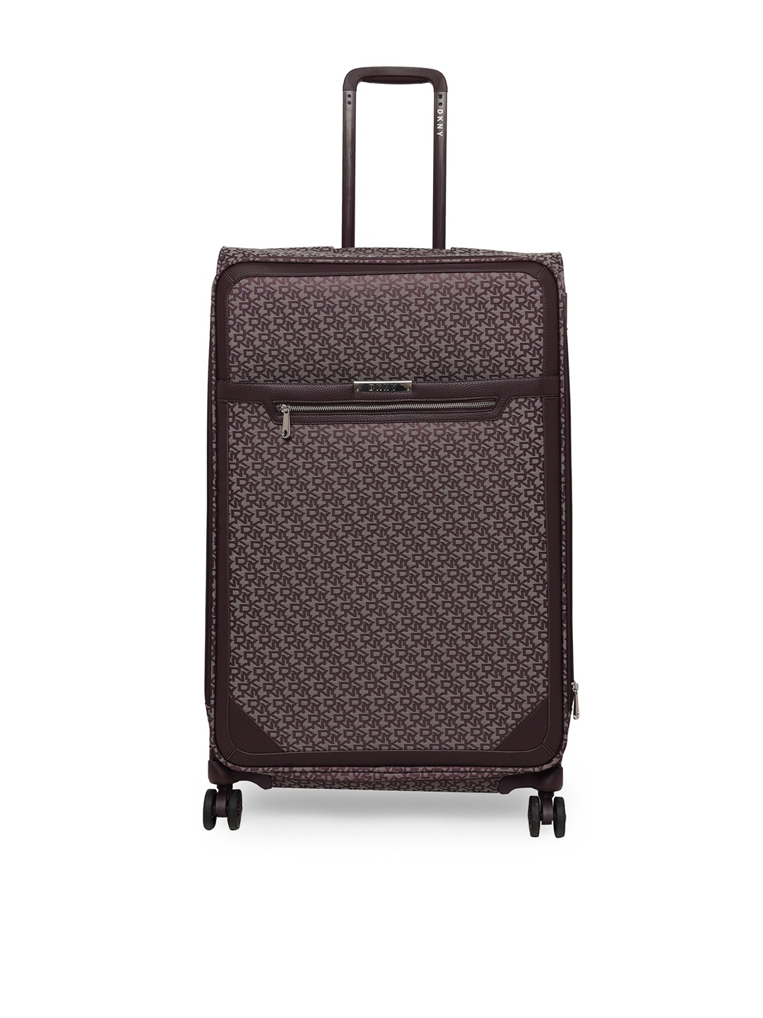 

DKNY Brown Printed SIGNATURE LUX Soft-Sided Large Trolley Suitcase