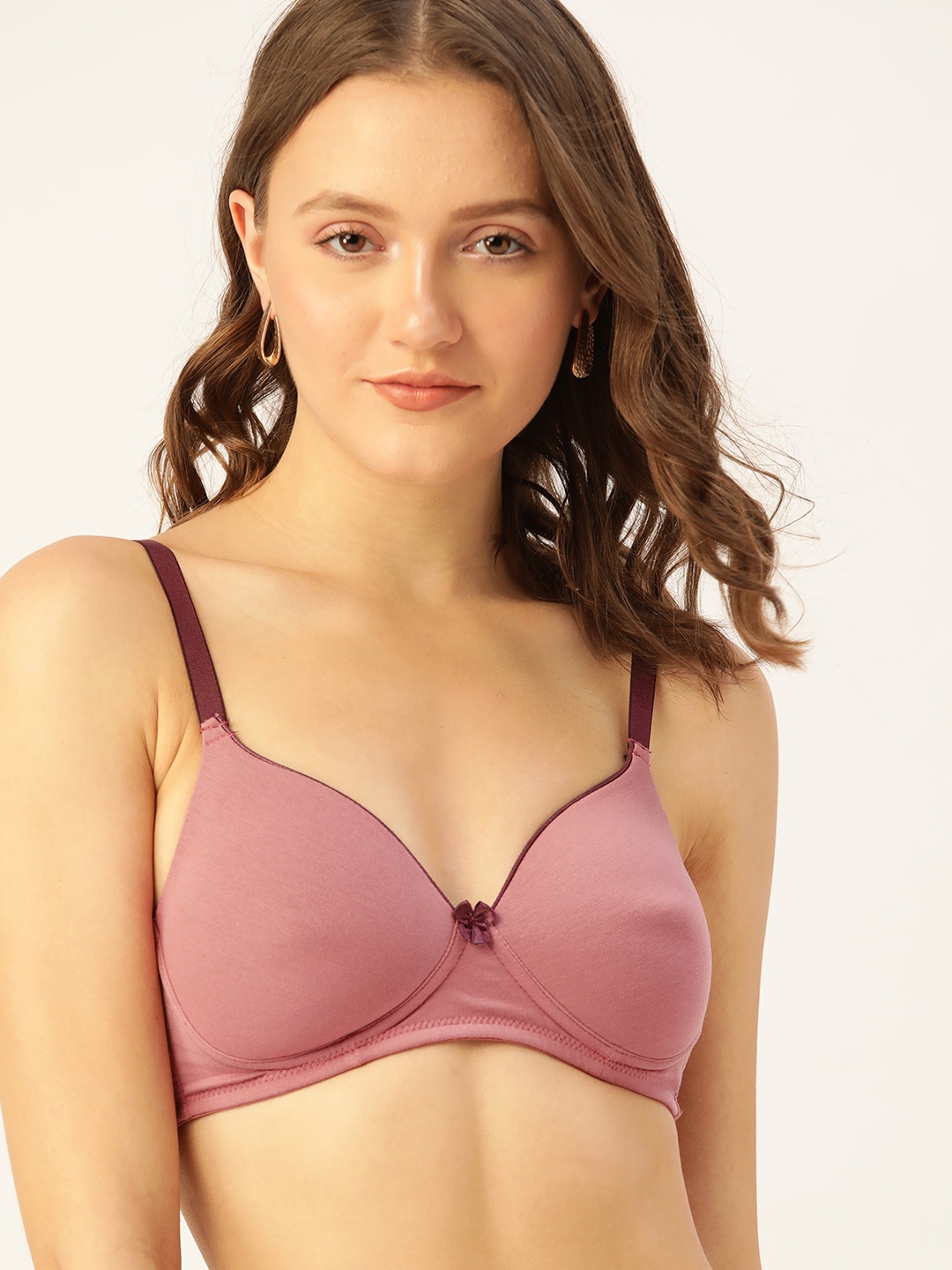 

DressBerry Mauve Solid T-shirt Bra - Lightly Padded