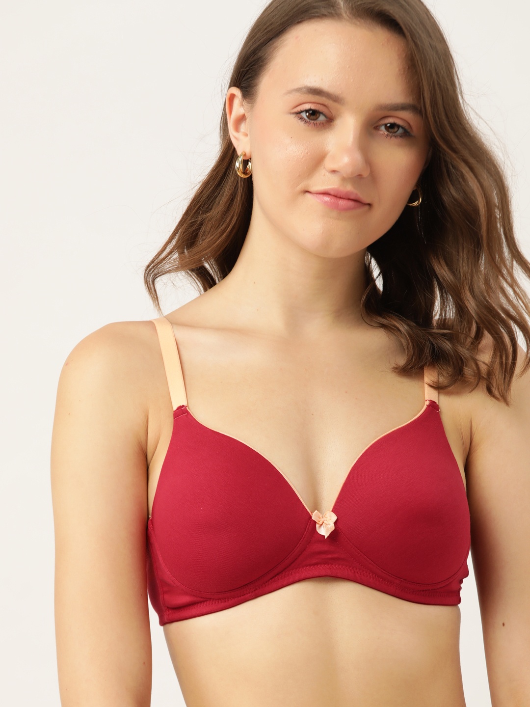 

DressBerry Red Solid T-shirt Bra - Lightly Padded