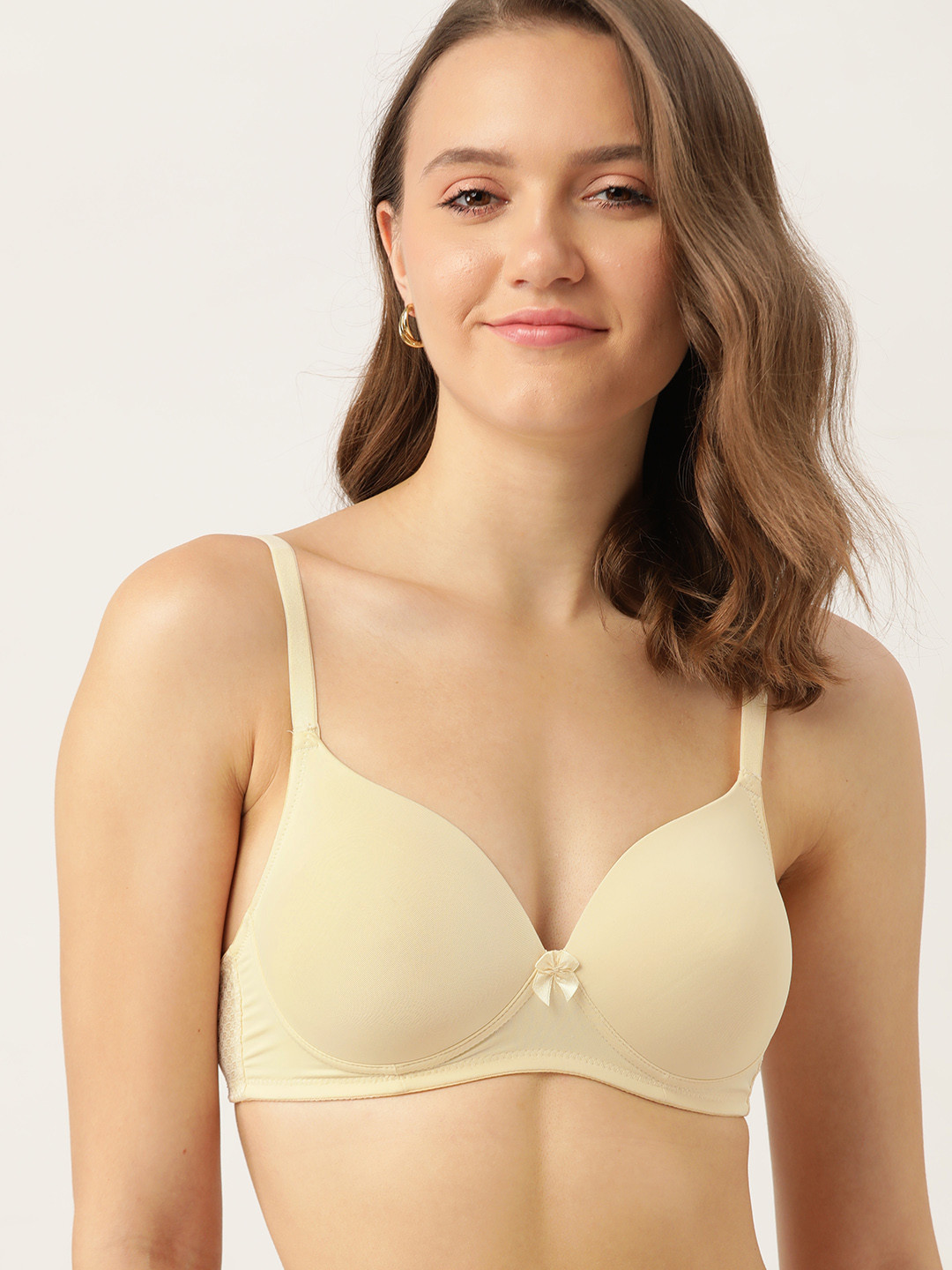 

DressBerry Beige Solid T-shirt Bra - Lightly Padded