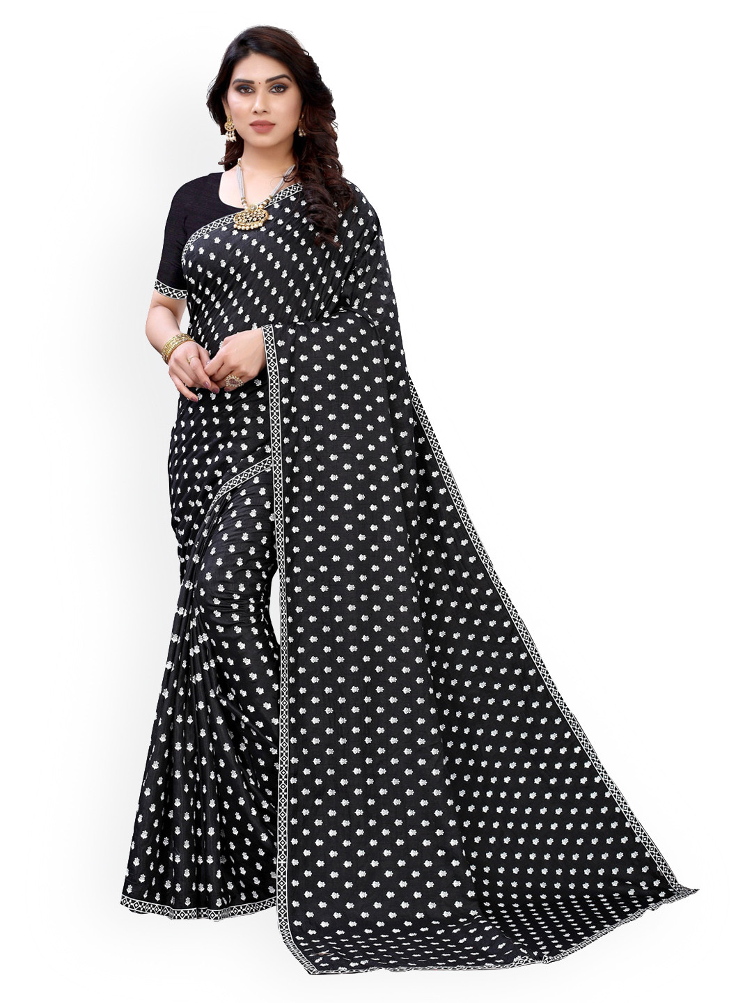 

KALINI Black Ethnic Motifs Khadi Saree
