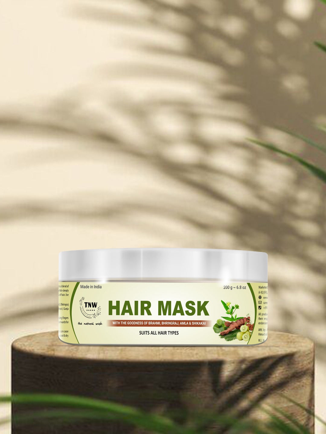 

TNW the natural wash Hair Mask with Amla Bhringraj & Shikakai for Dry & Damaged Hair 200g, Green