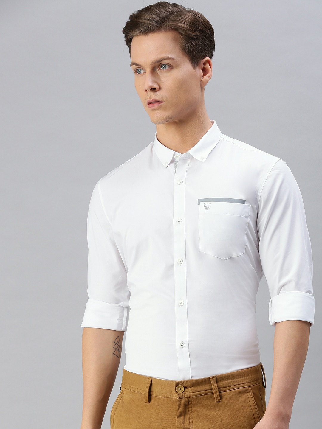 

Allen Solly Men White Super Slim Fit Casual Shirt