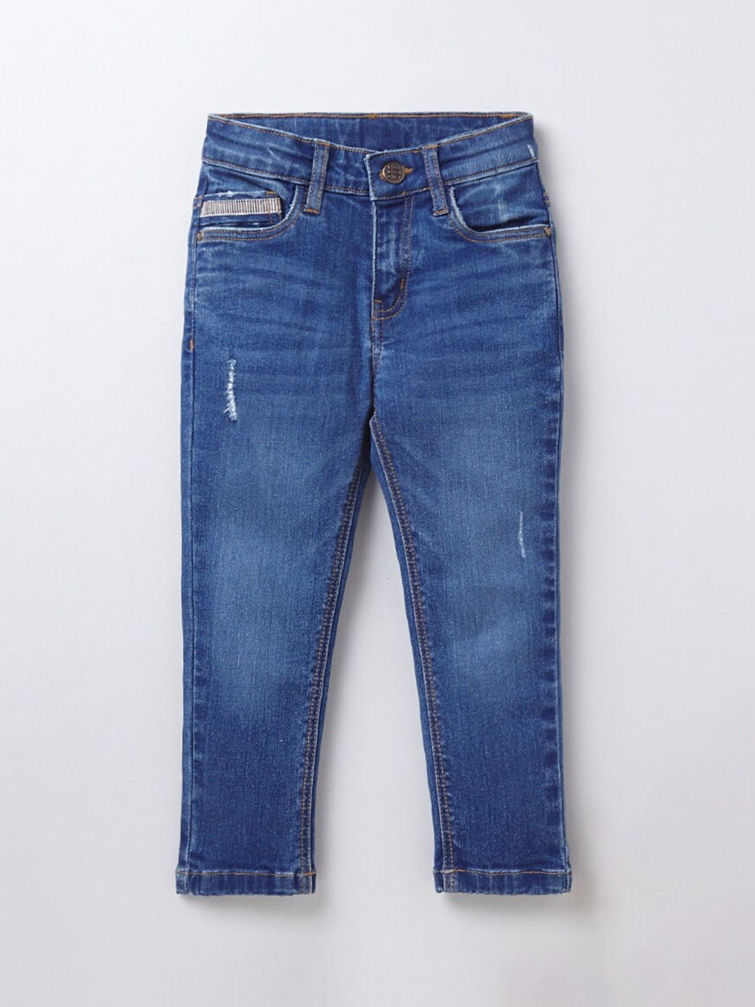 

Ed-a-Mamma Boys Blue Low Distress Light Fade Sustainable Jeans