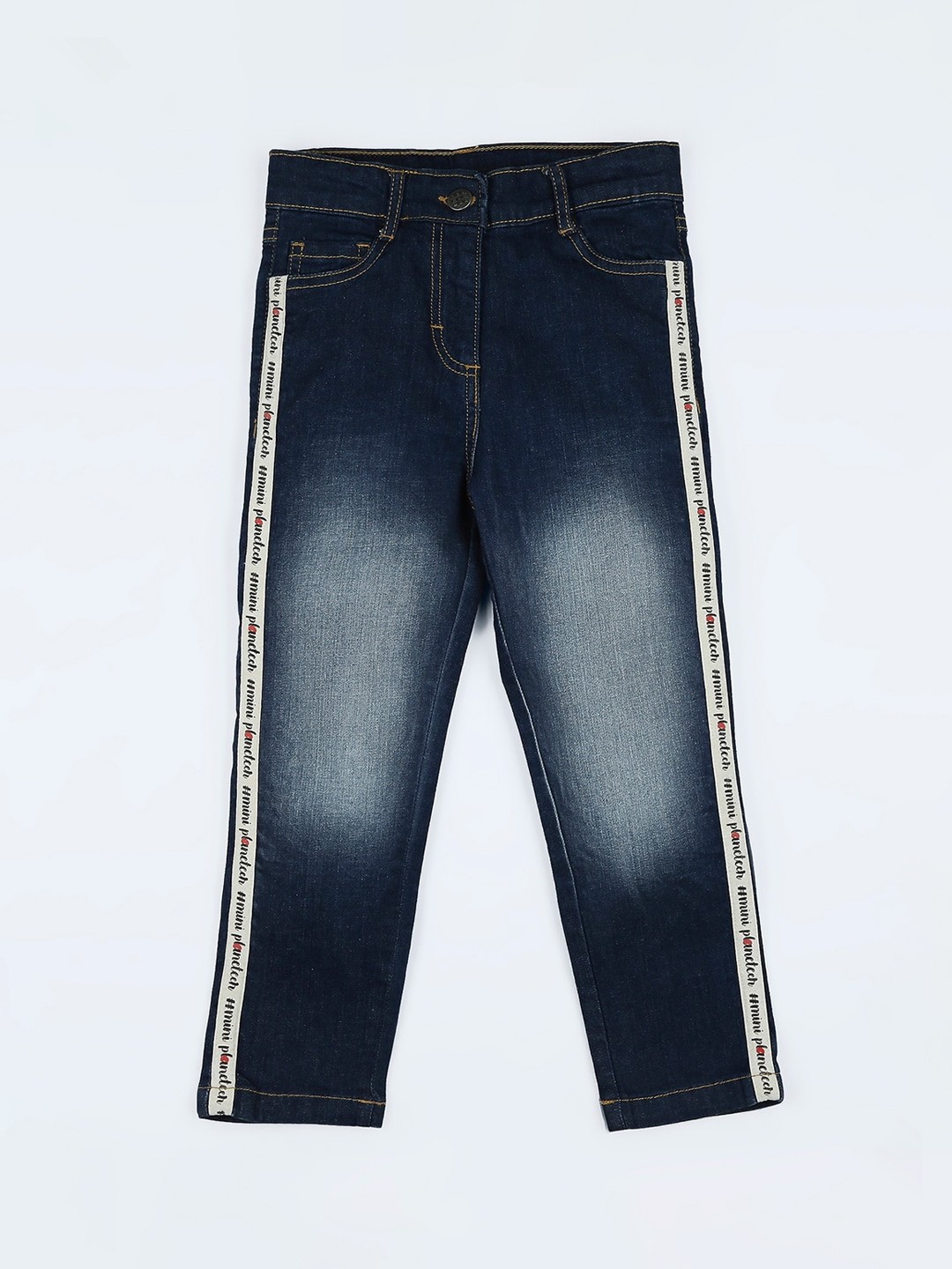 

Ed-a-Mamma Girls Blue Skinny Fit Heavy Fade Sustainable Jeans