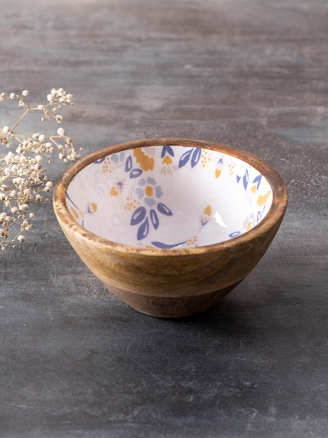 

nestroots White & Grey Printed Serving Bowl