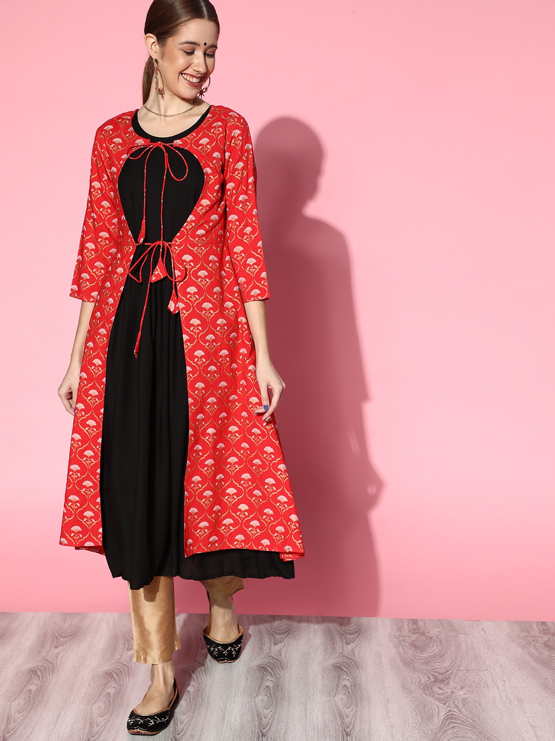 

Sangria Stunning Black Viscose Rayon Kurta