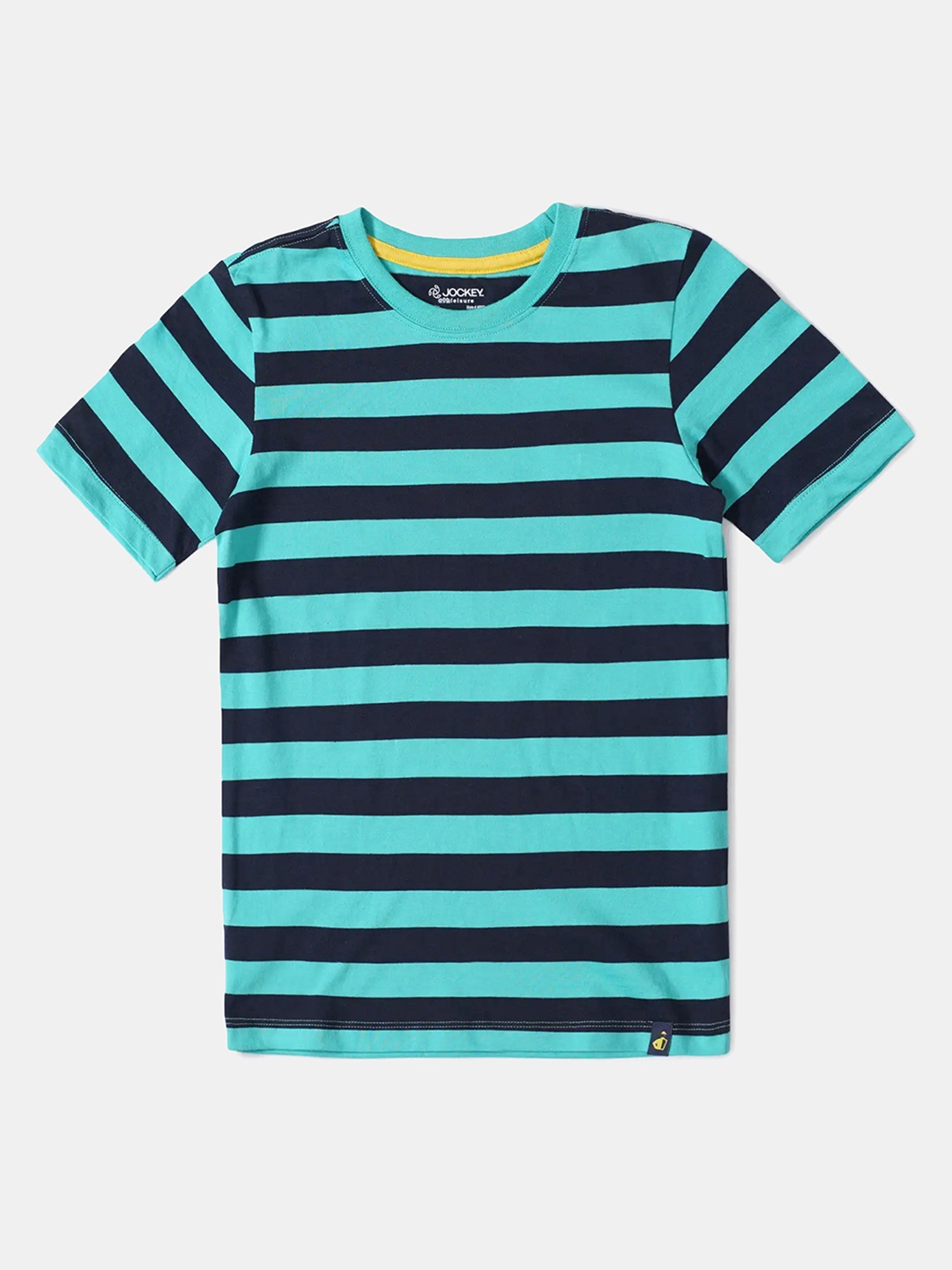 

Jockey Boys Super Combed Cotton Striped Tshirt-AB09, Blue