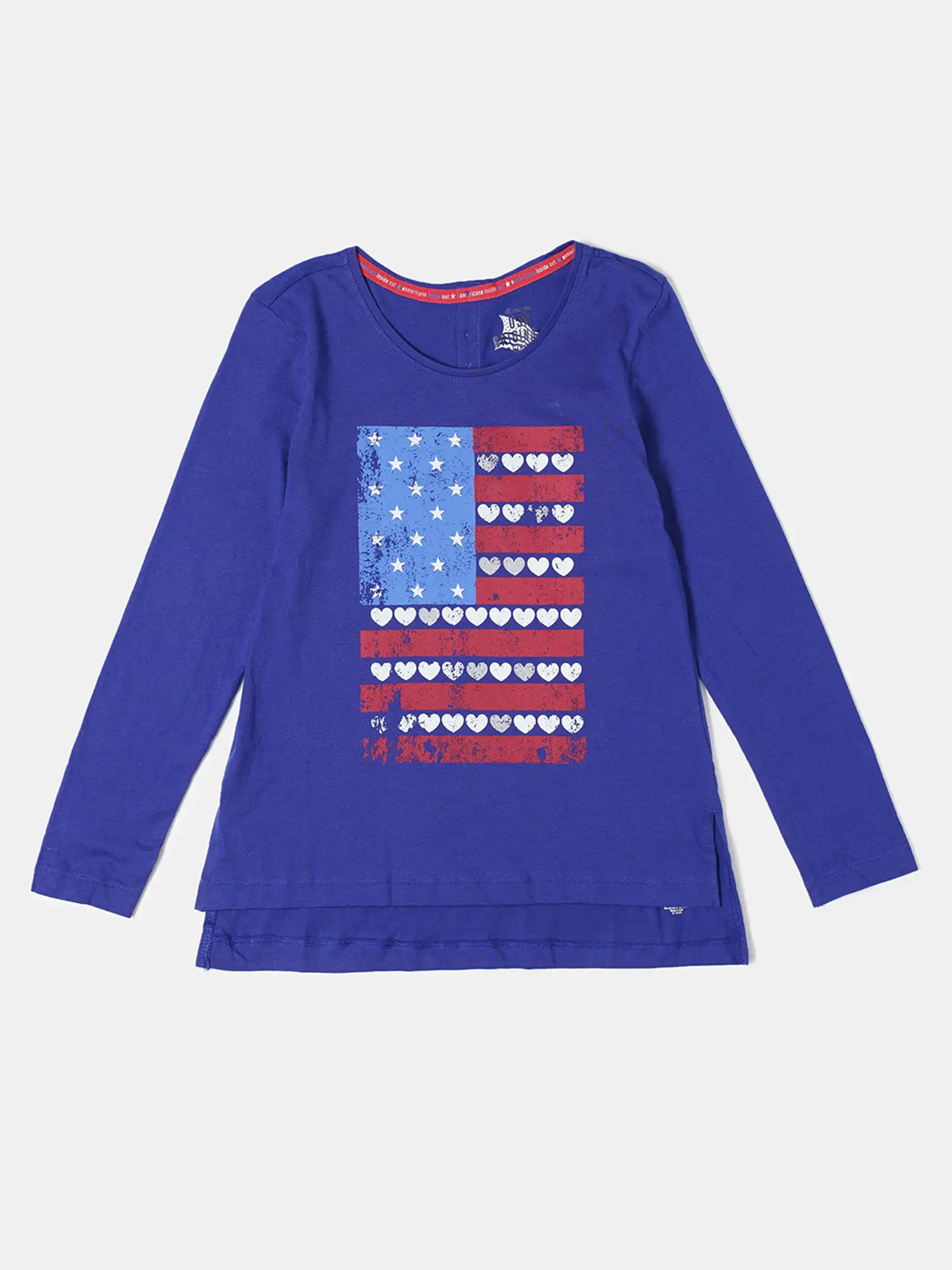 

Jockey Girls Super Combed Cotton Printed Full Sleeve Regular Fit Round Neck Tshirt-UG11, Blue