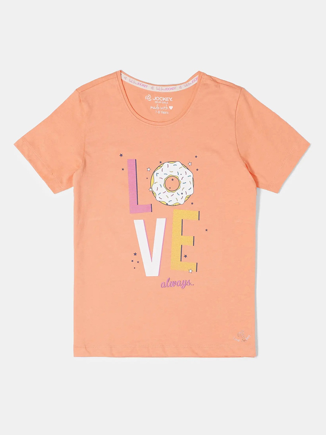 

Jockey Girls Graphic Printed Relaxed Fit Short Sleeve Tshirt - RG08, Orange