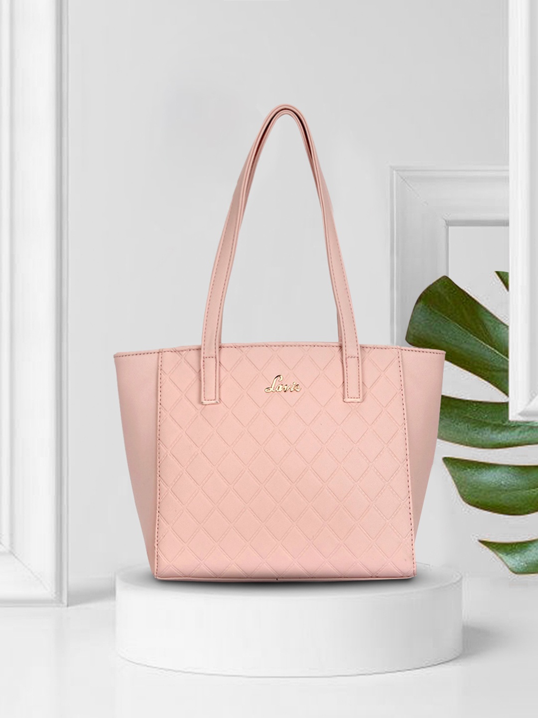 

Lavie Pink Quilted Textured Betty M Shoulder Bag