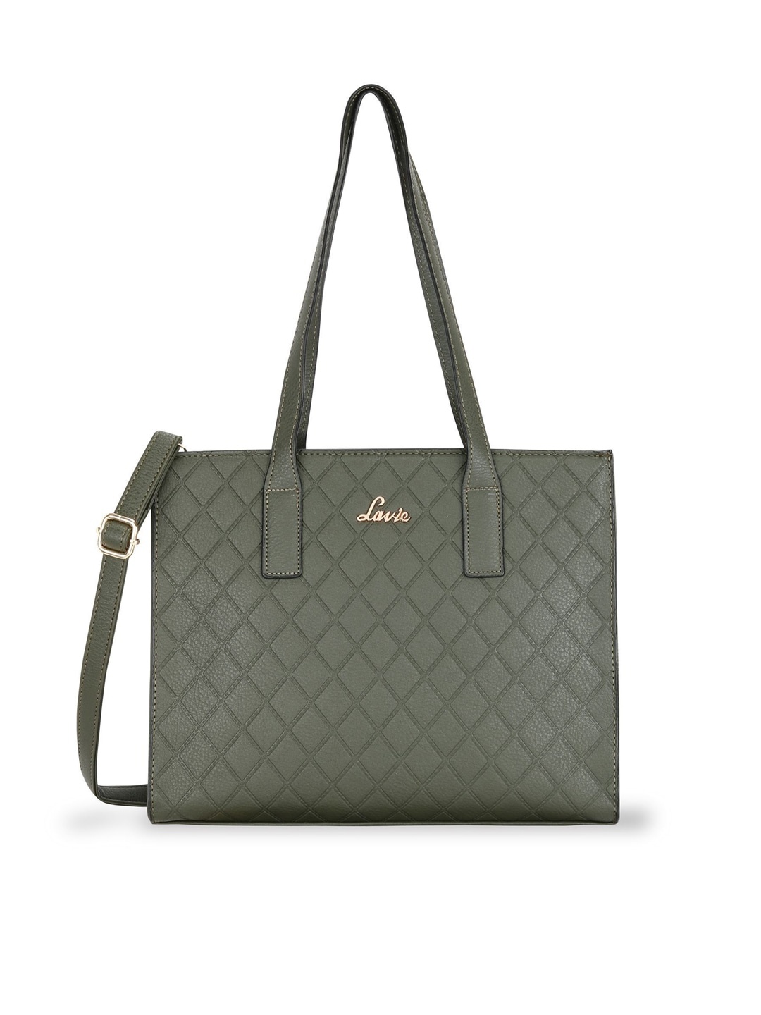 

Lavie Rex Olive Green Textured Shoulder Bag