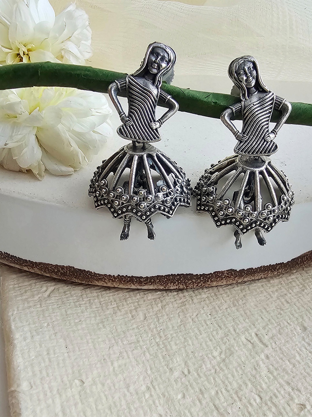 

Binnis Wardrobe German Silver Quirky Drop Earrings