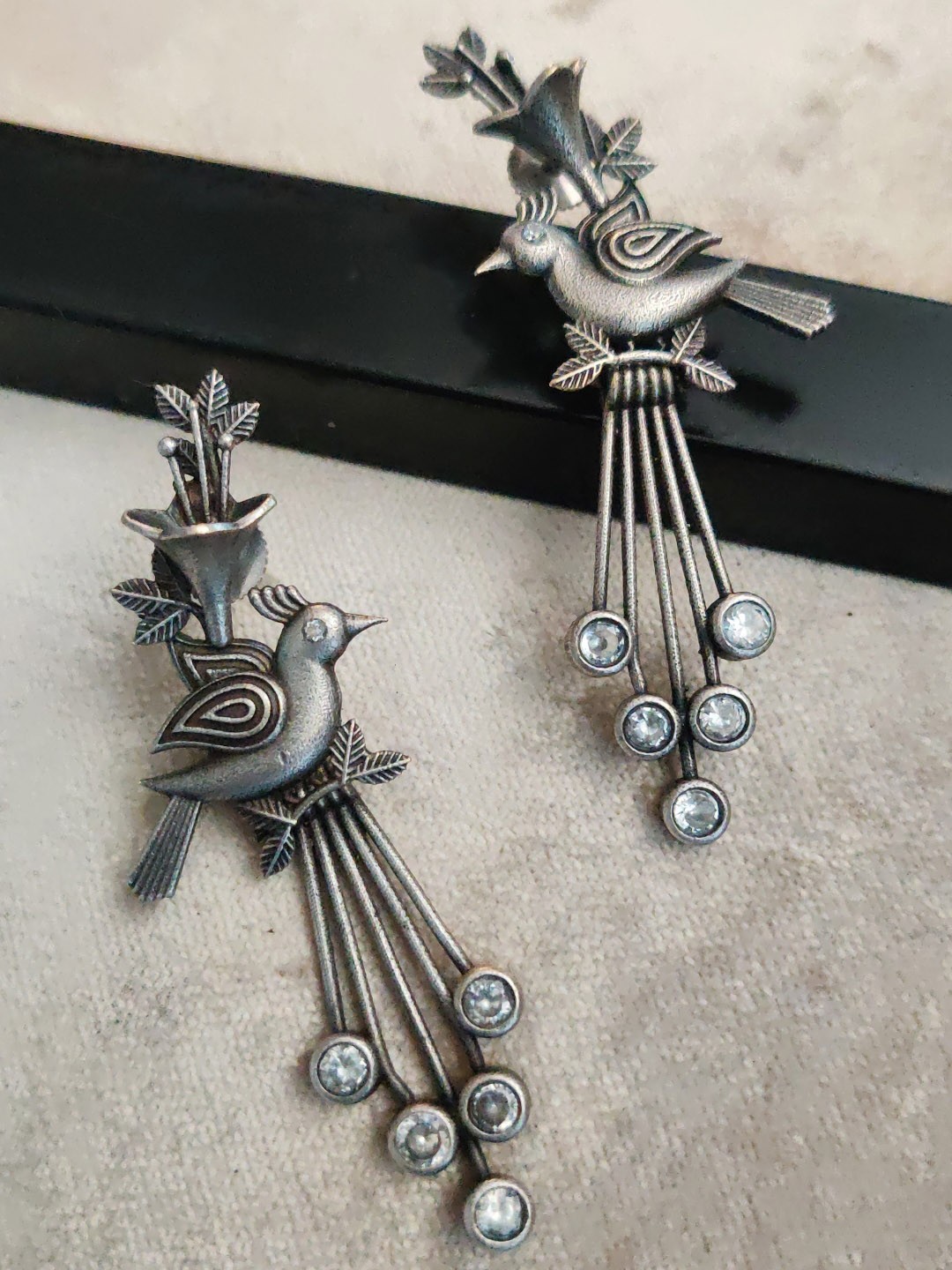 

Binnis Wardrobe Contemporary Silver-Plated Drop Earrings
