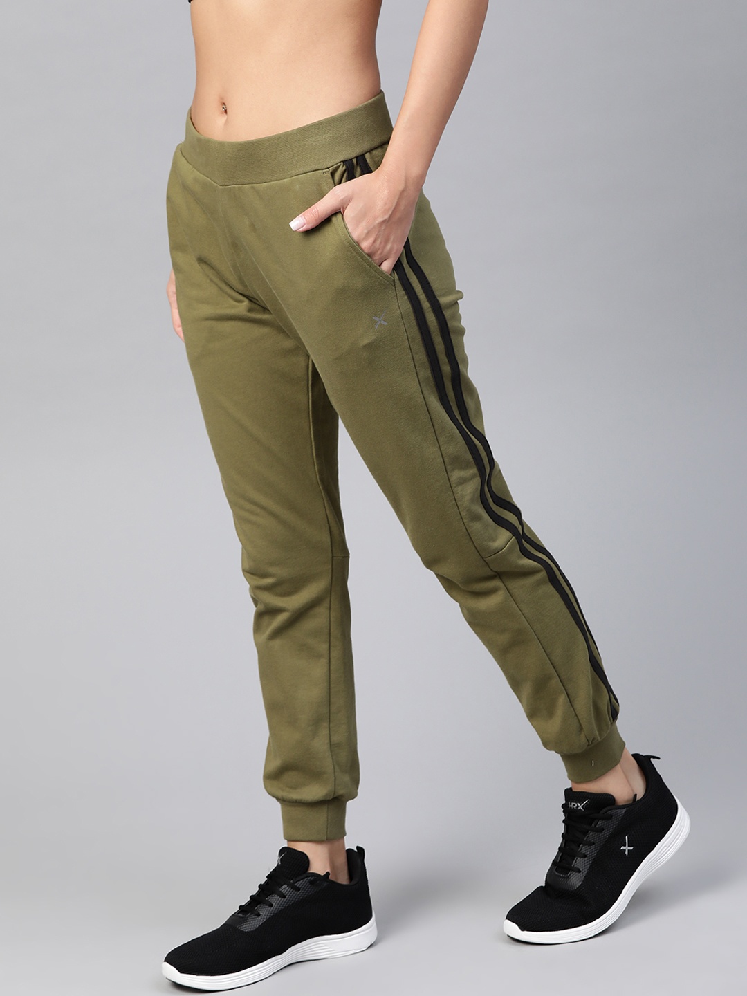 

HRX by Hrithik Roshan Men Olive Green Solid Mid-Rise Running Joggers