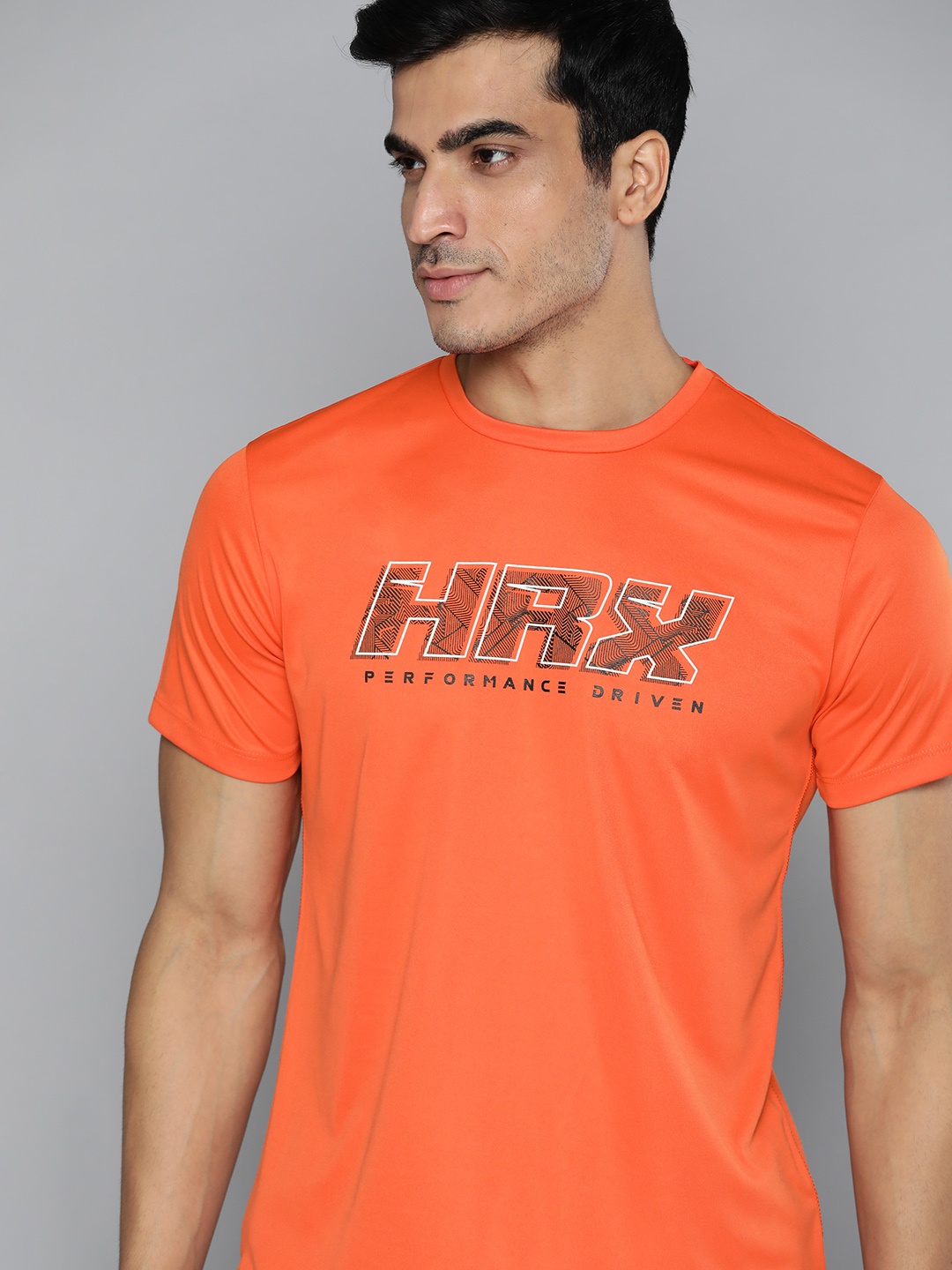 

HRX By Hrithik Roshan Men Koi Printed Rapid-Dry Antimicrobial Training T-shirt, Orange