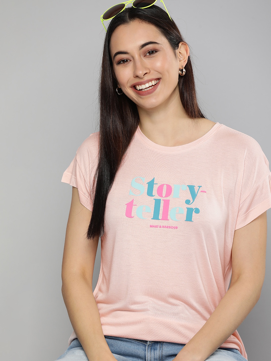 

Mast & Harbour Women Pink Graphic Printed T-shirt