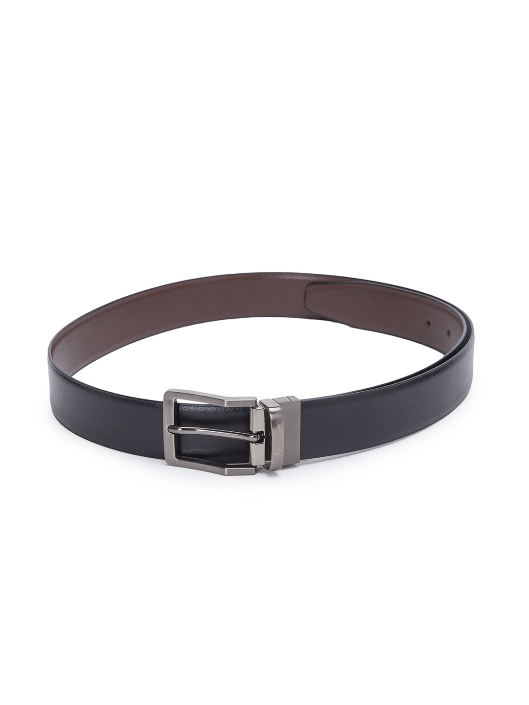 

Allen Cooper Men Black & Brown Textured Leather Belt