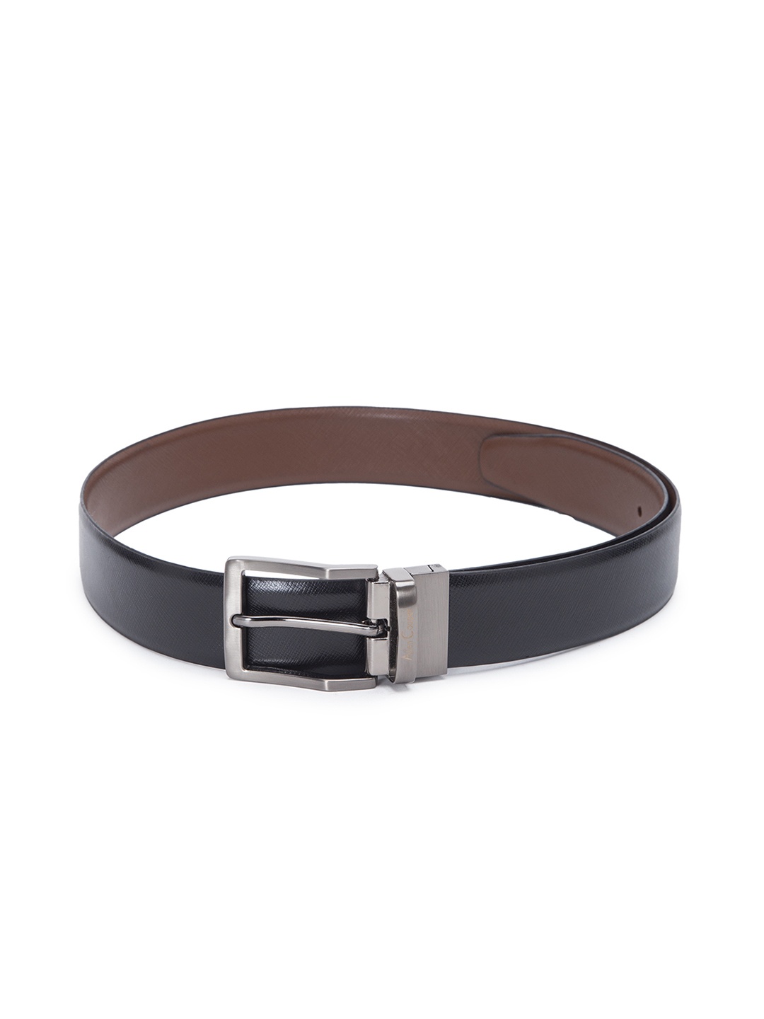 

Allen Cooper Men Black & Brown Textured Reversible Leather Belt