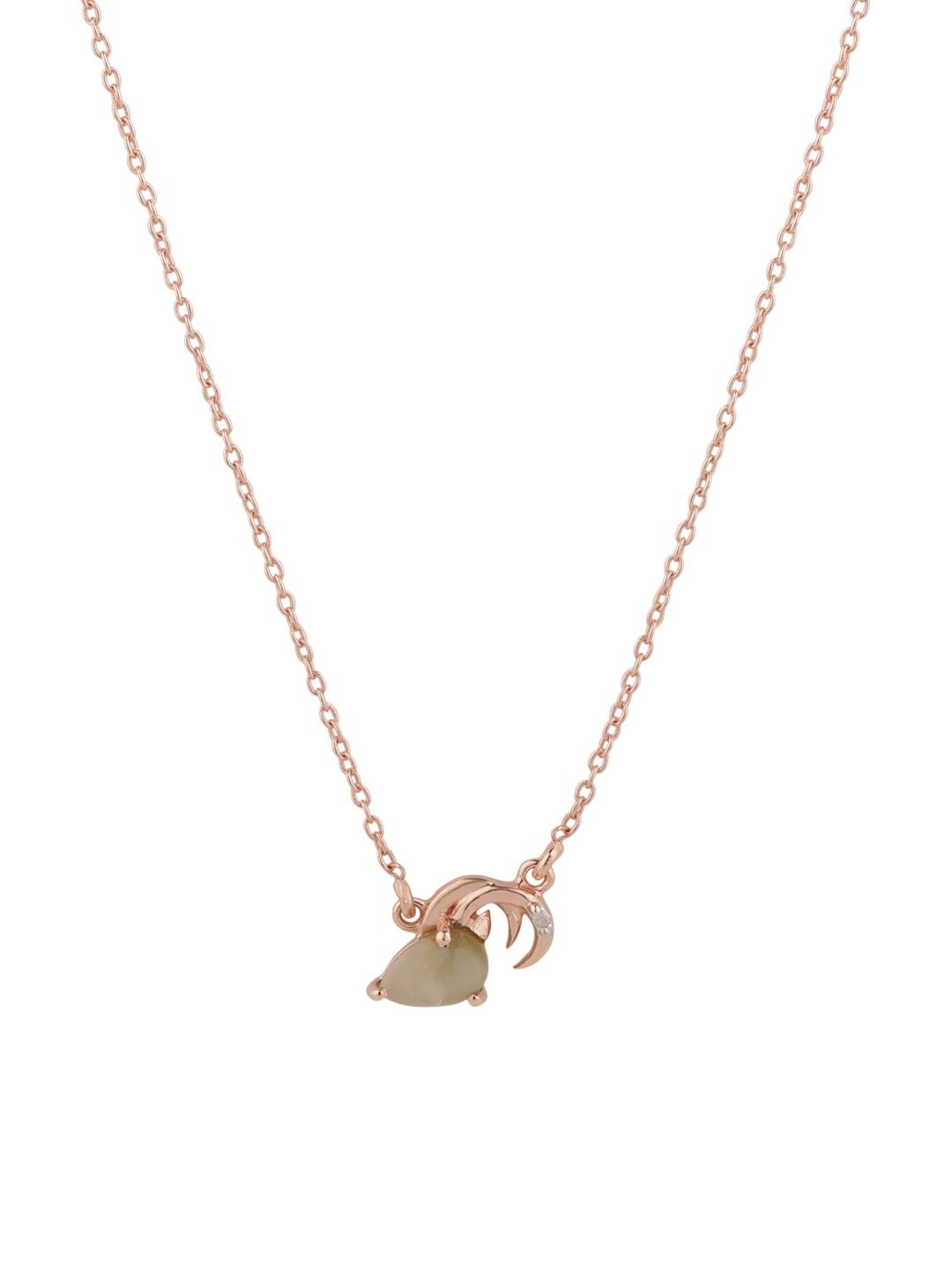 

Chumbak Rose Gold Sterling Silver Rhinestone Capricorn Zodiac Necklace