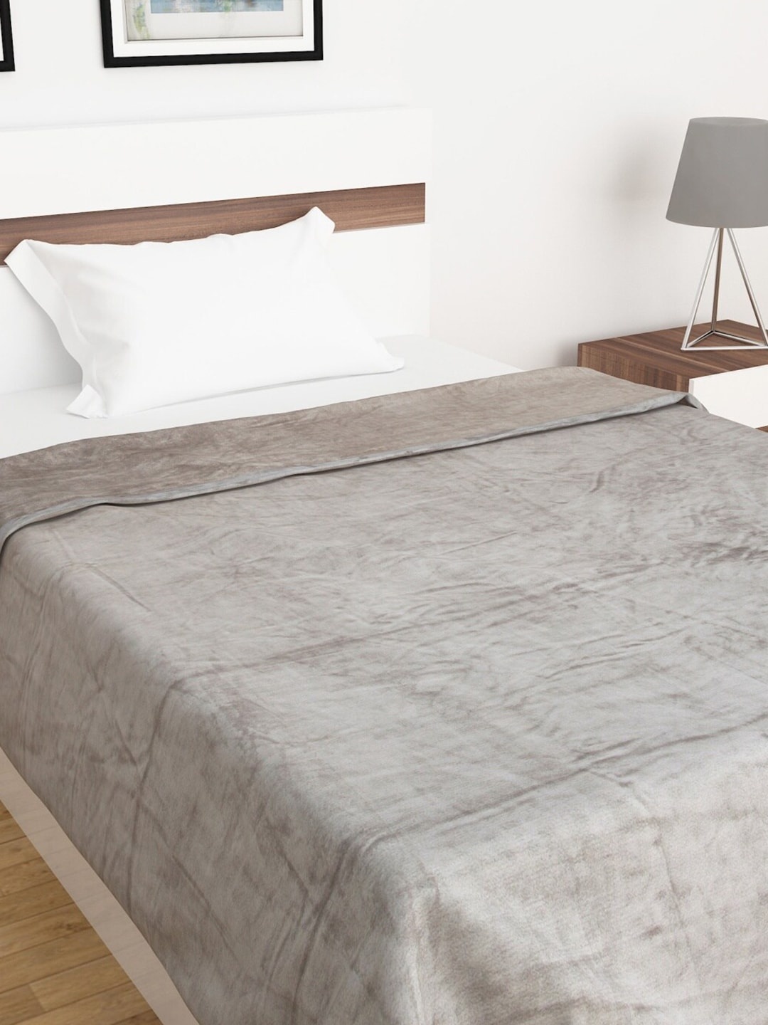 

Home Centre Grey Solid AC Room 210 GSM Single Bed Blanket