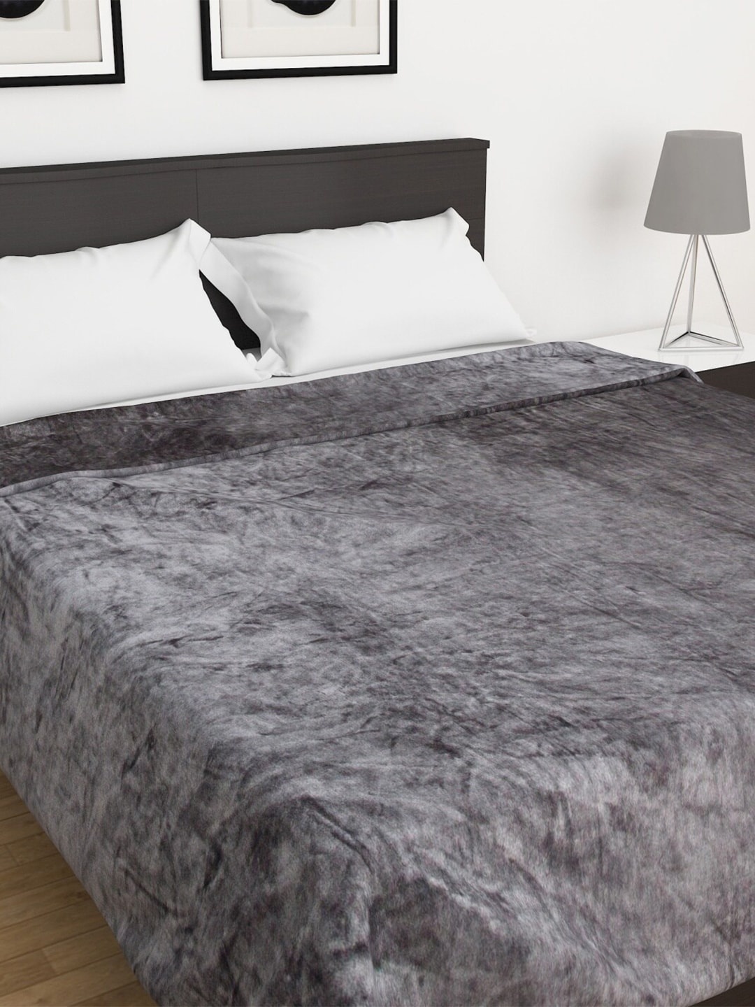 

Home Centre Grey Solid AC Room 280 GSM Double Bed Blanket