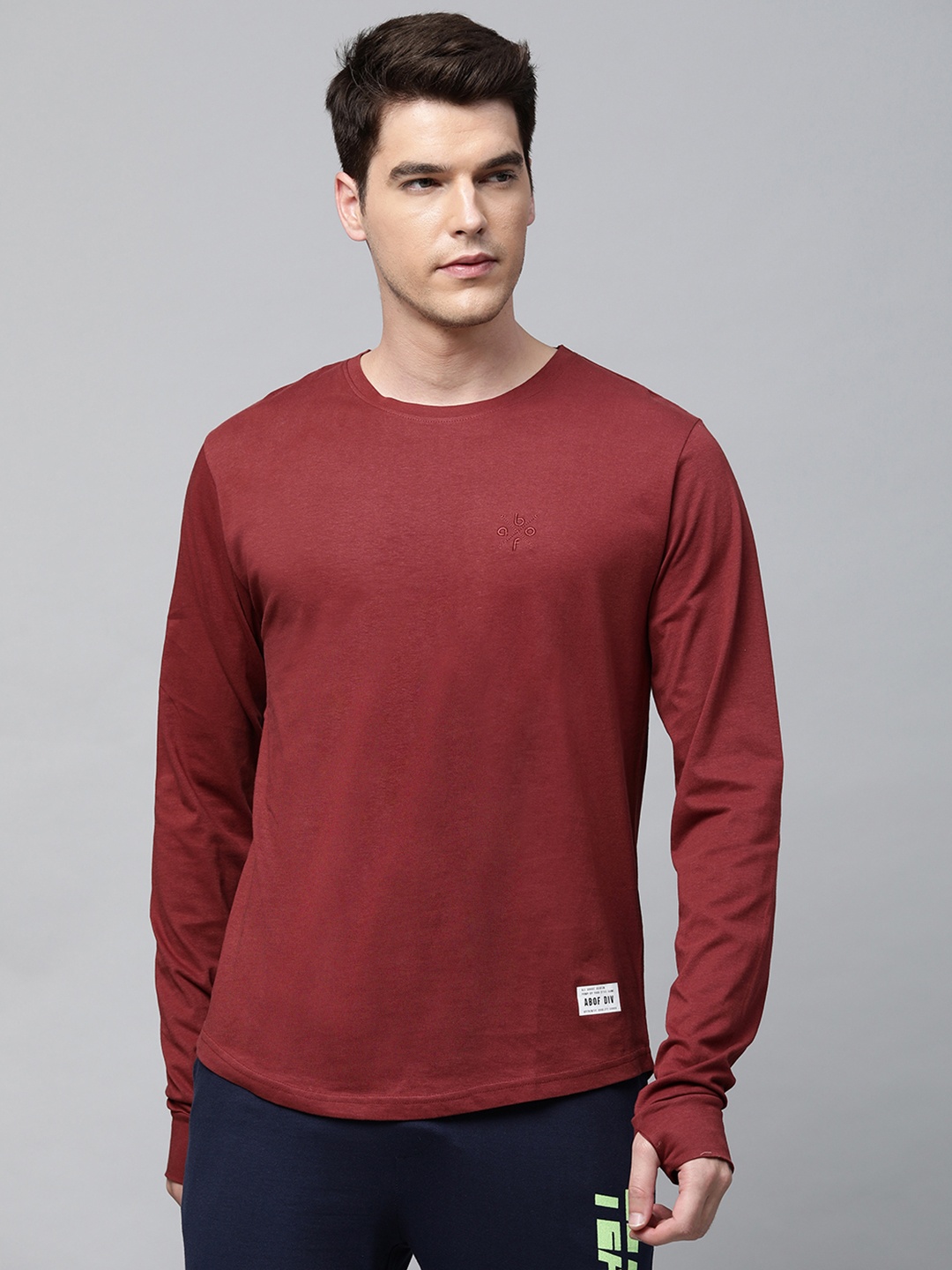 

abof Men Maroon T-shirt
