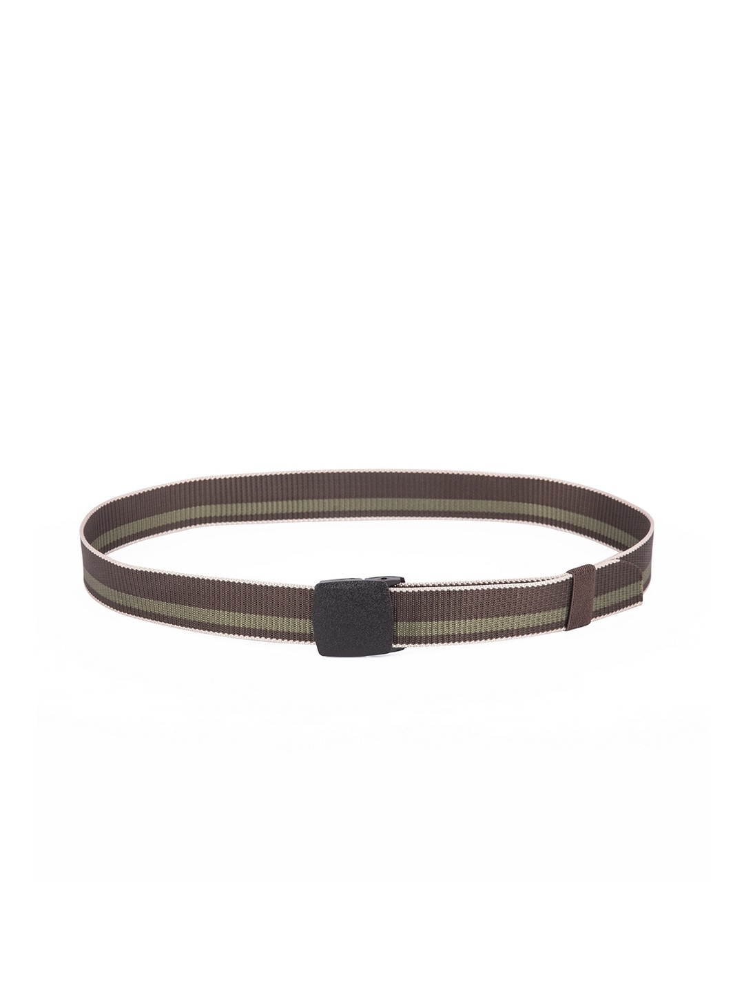 

Kastner Men Brown & Olive Green Striped Belt