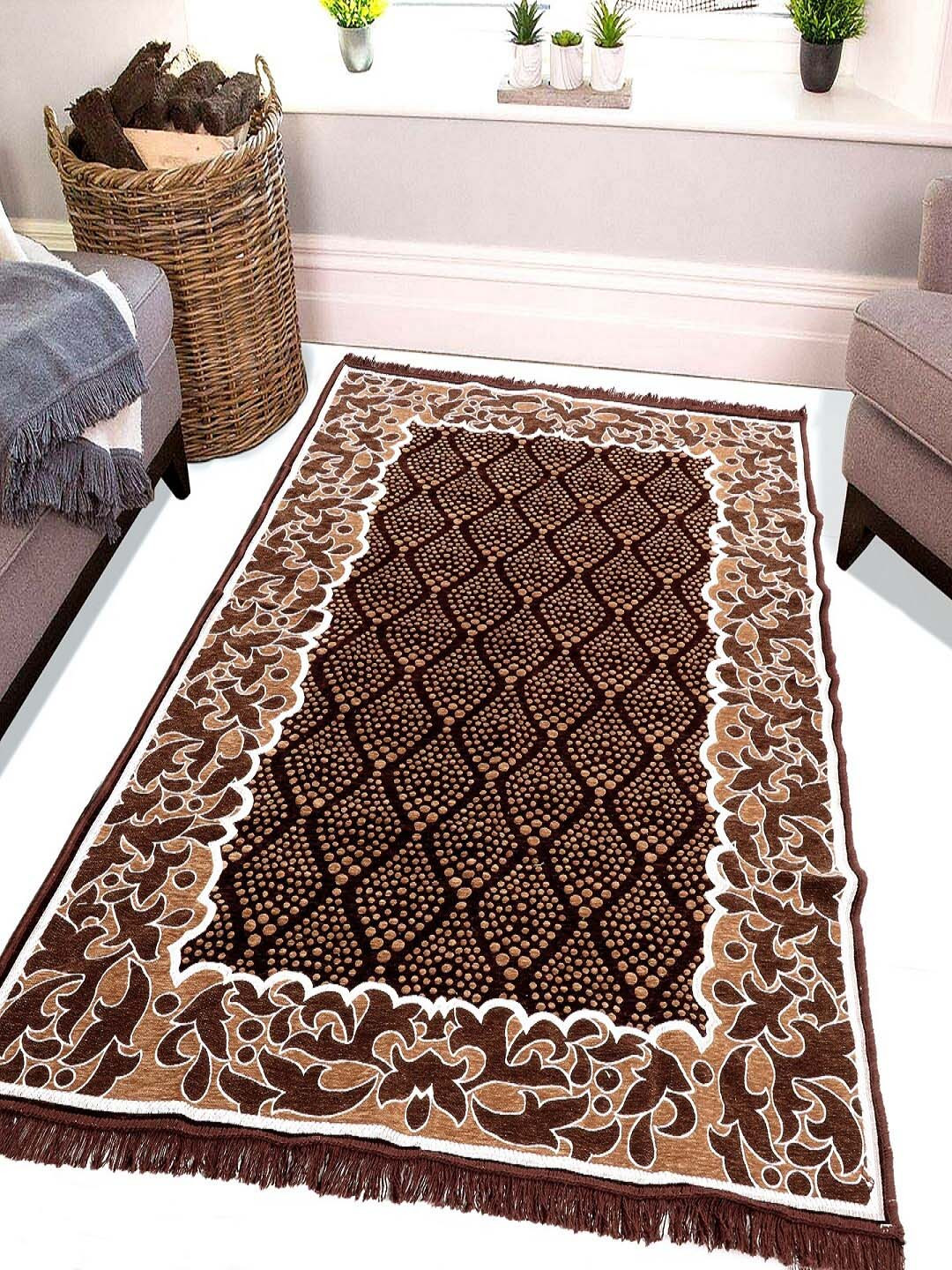 

BELLA TRUE Brown & Beige Printed Traditional Floor Carpet