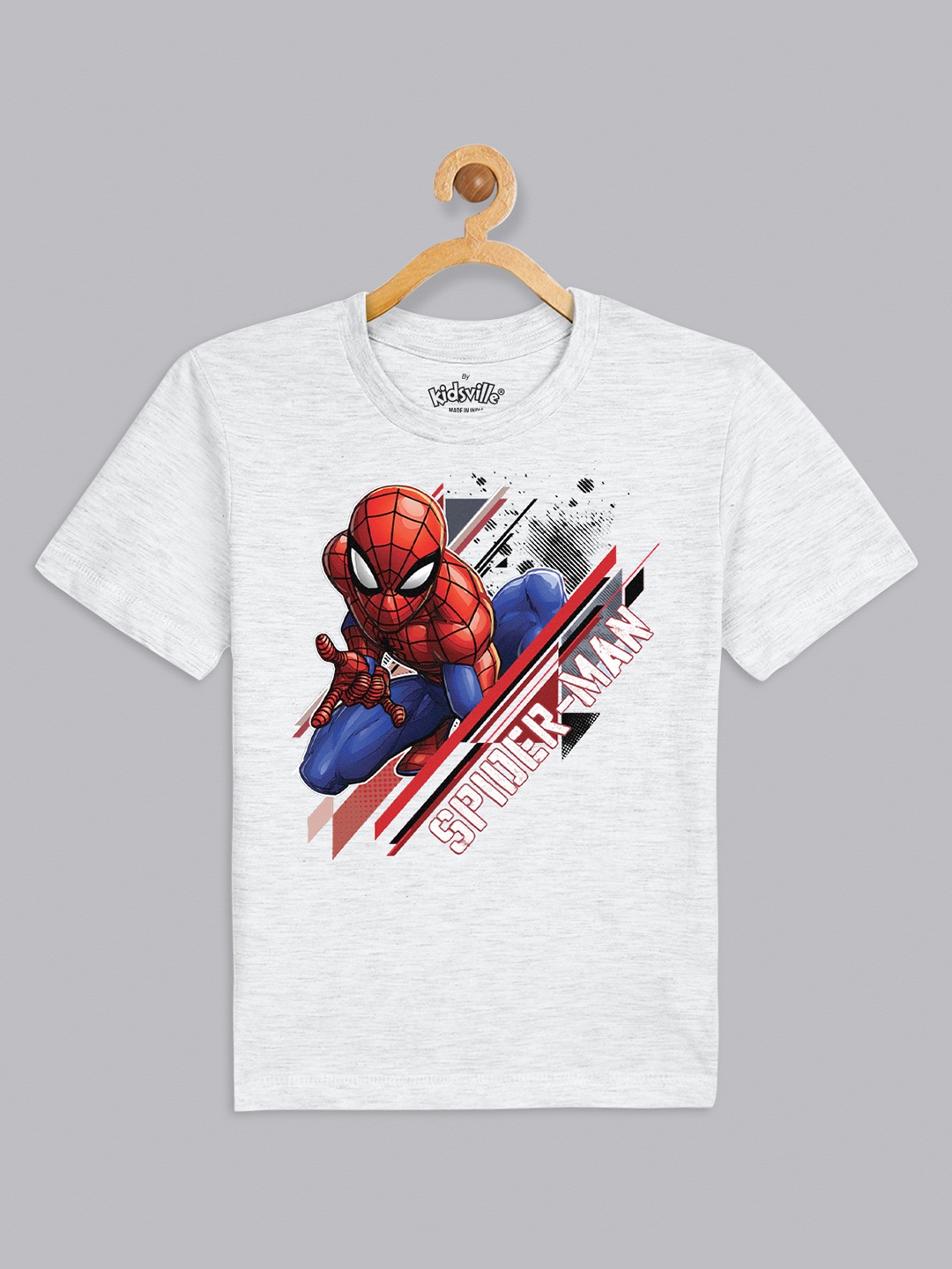 

Kids Ville Boys Grey Spiderman Printed T-shirt