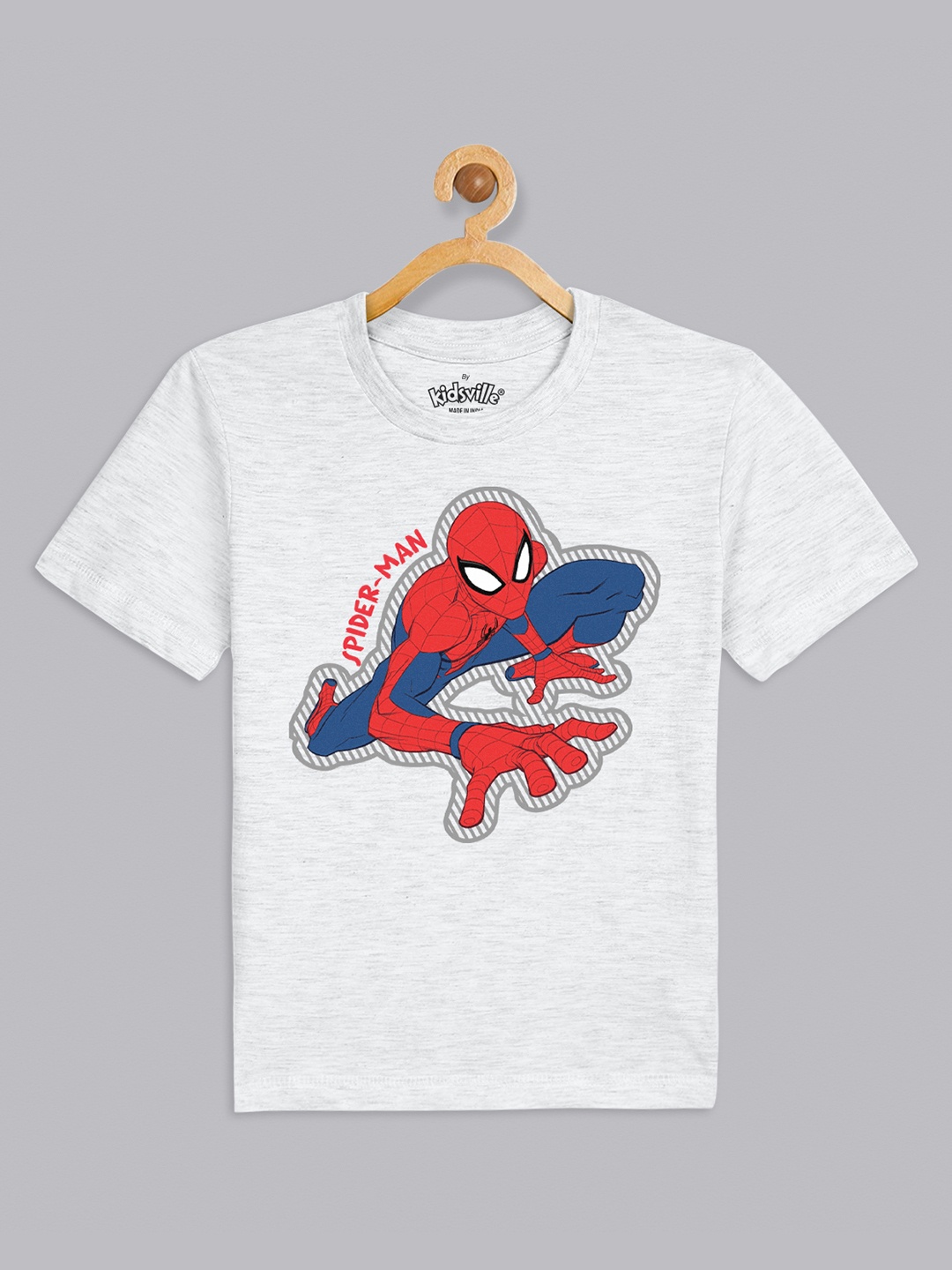 

Kids Ville Boys Grey Spiderman Printed T-shirt