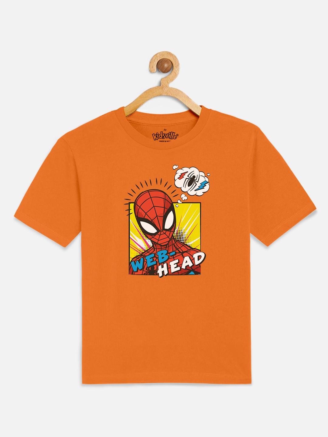 

Kids Ville Boys Orange & Red Spiderman Printed T-shirt