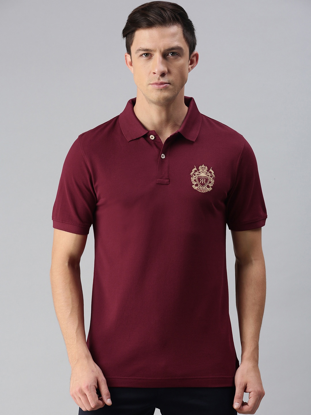 

Raymond Men Maroon Contemporary Fit Pure Cotton Polo Collar Pure Cotton T-shirt