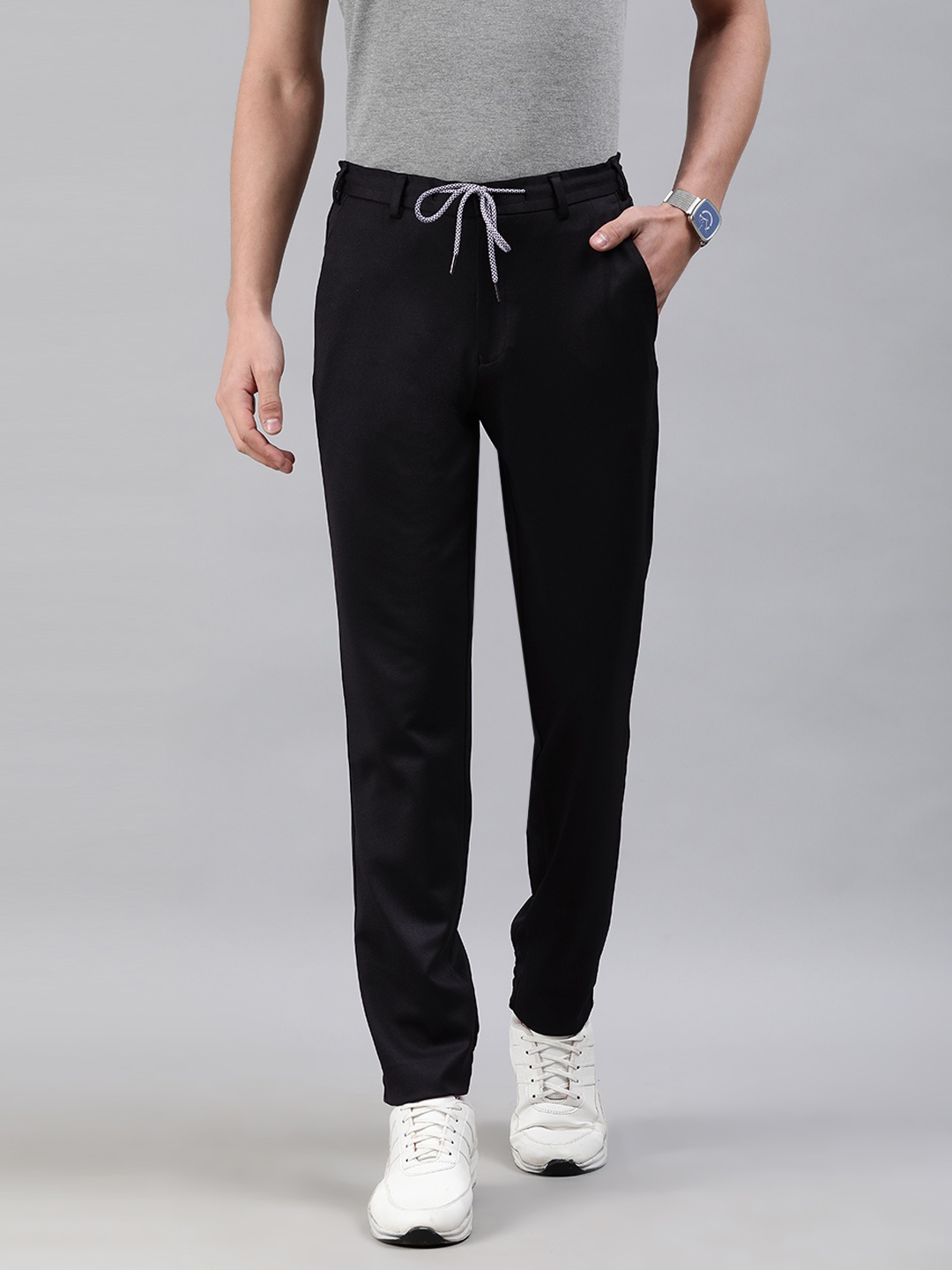 

Park Avenue Men Black Solid Neo Fit Smart Casual Joggers