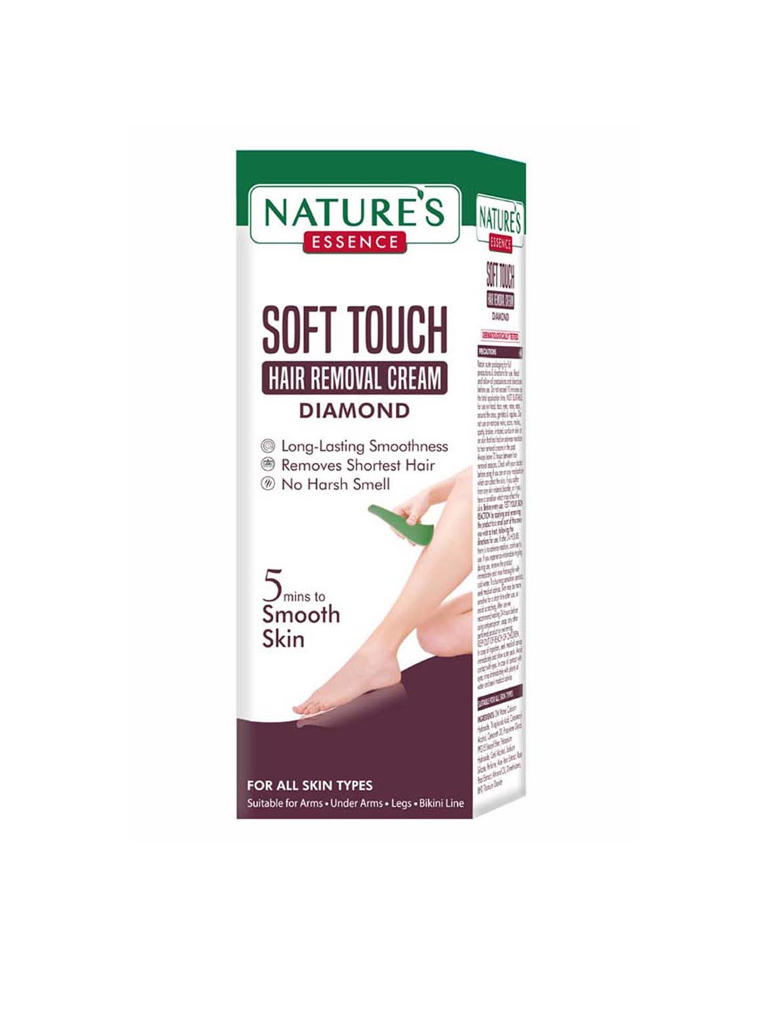 

Natures Essence Soft Touch Diamond Hair Removal Cream for Long-Lasting Smooth Skin - 30 g, White