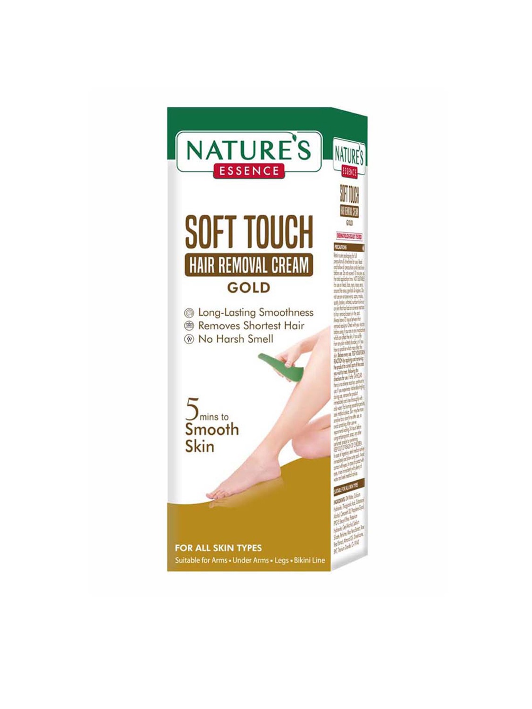 

Natures Essence Soft Touch Gold Hair Removal Cream for Long-Lasting Smooth Skin - 30 g, White