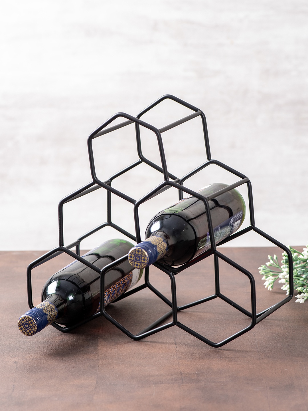 

nestroots Black Toned Iron Decorative Wine Rack