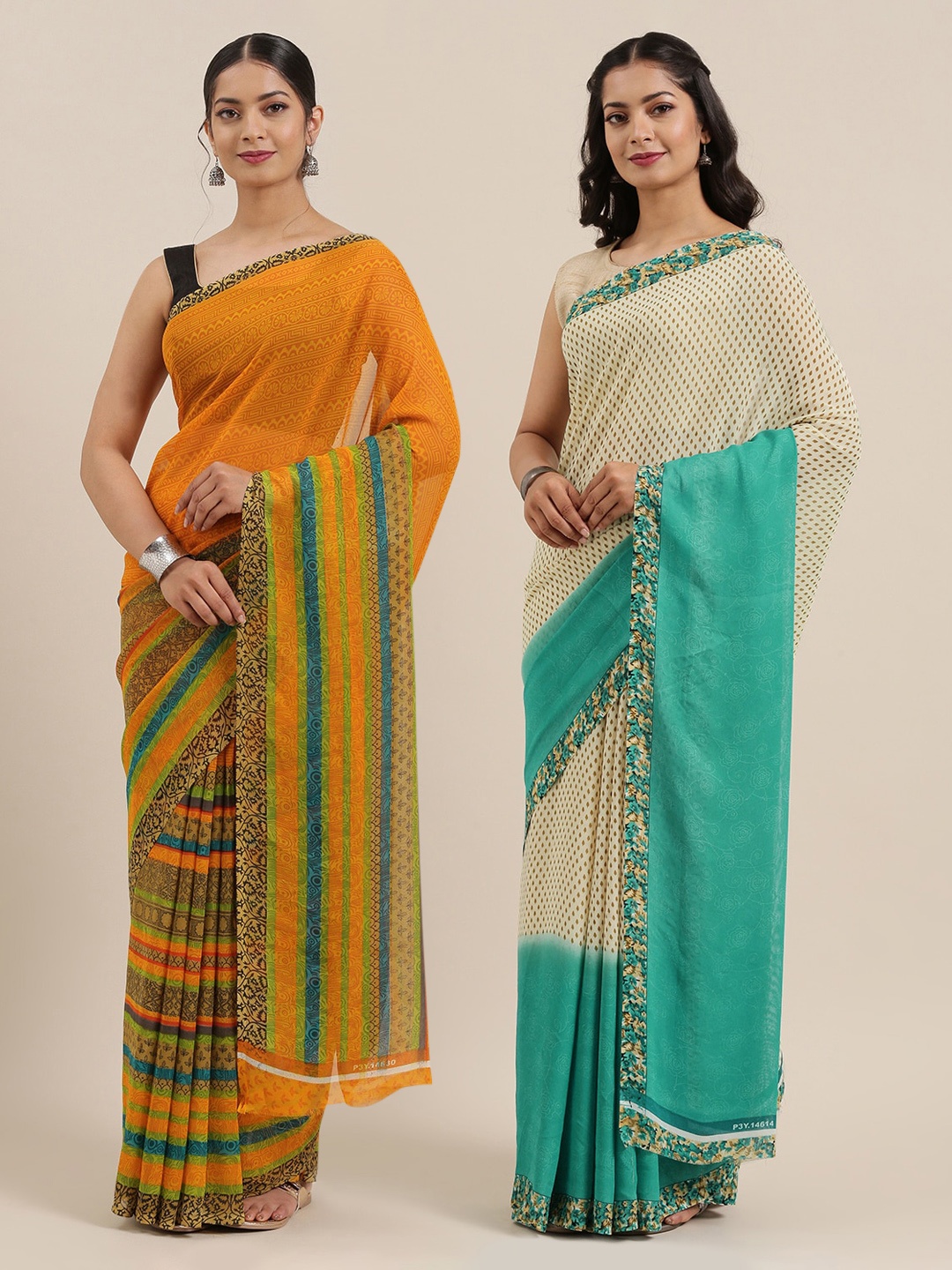 

ANAND SAREES Pack of 2 Printed Sarees, Multi