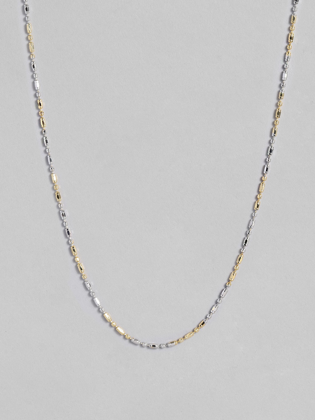 

Peora Silver-Toned Gold-Plated Two Tone Beaded Necklace