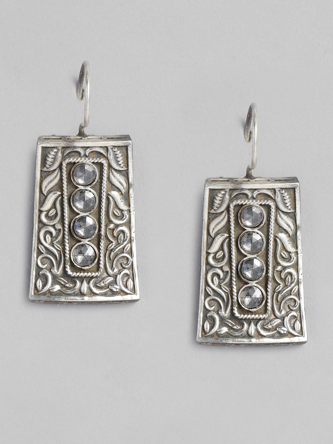 

Peora Silver-Plated Handcrafted Afghani Antique Classic Drop Earrings