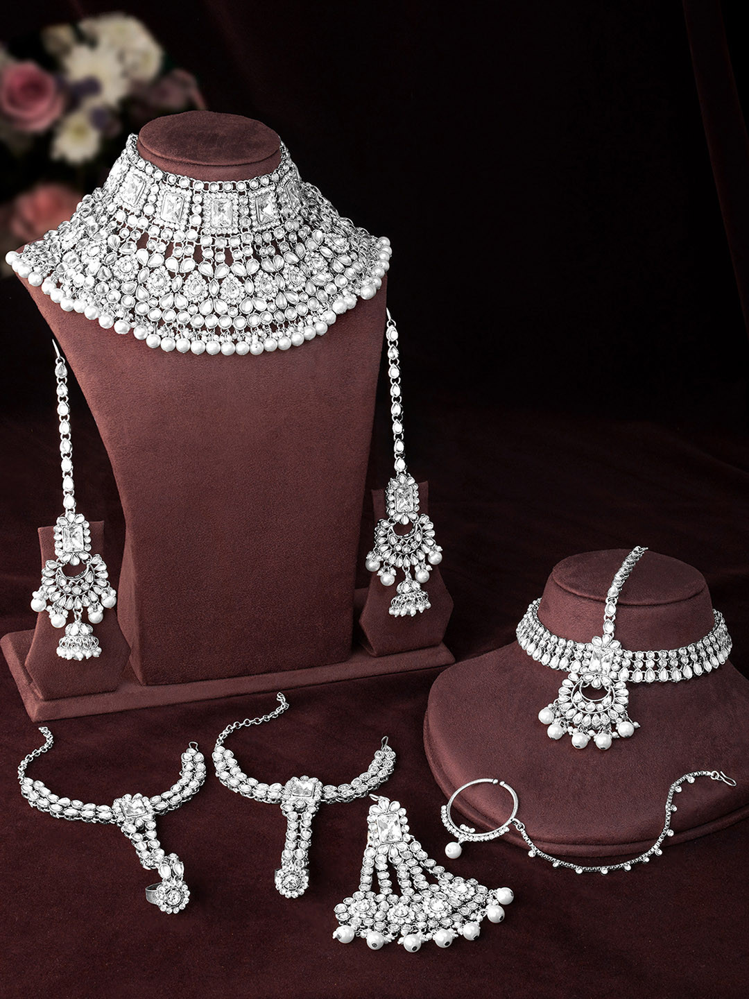 

Peora 18K Silver-Plated Jodha Akbar Handcrafted Bridal Jewellery Set