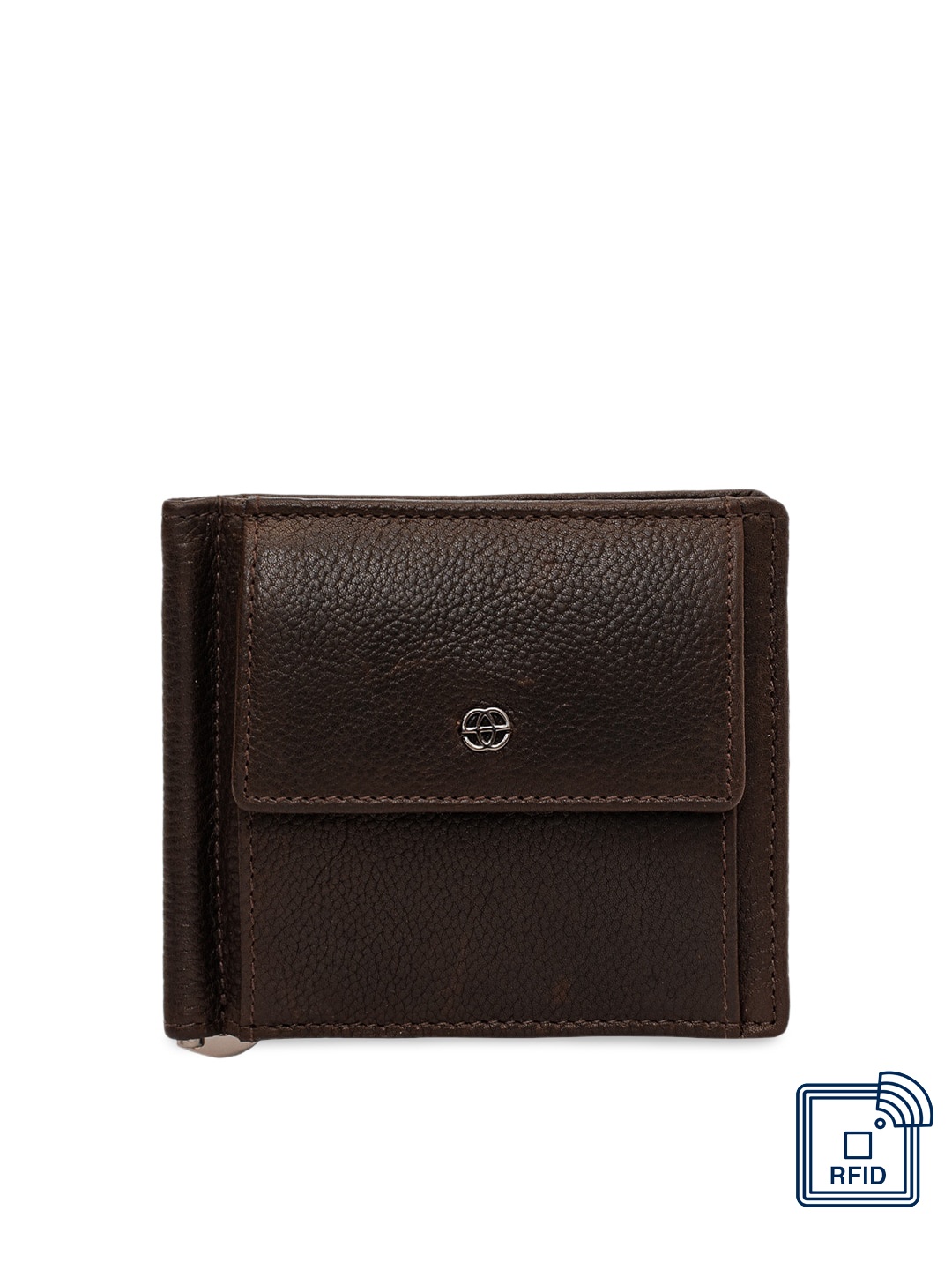 

Eske Men Coffee Brown Solid Leather Money Clip