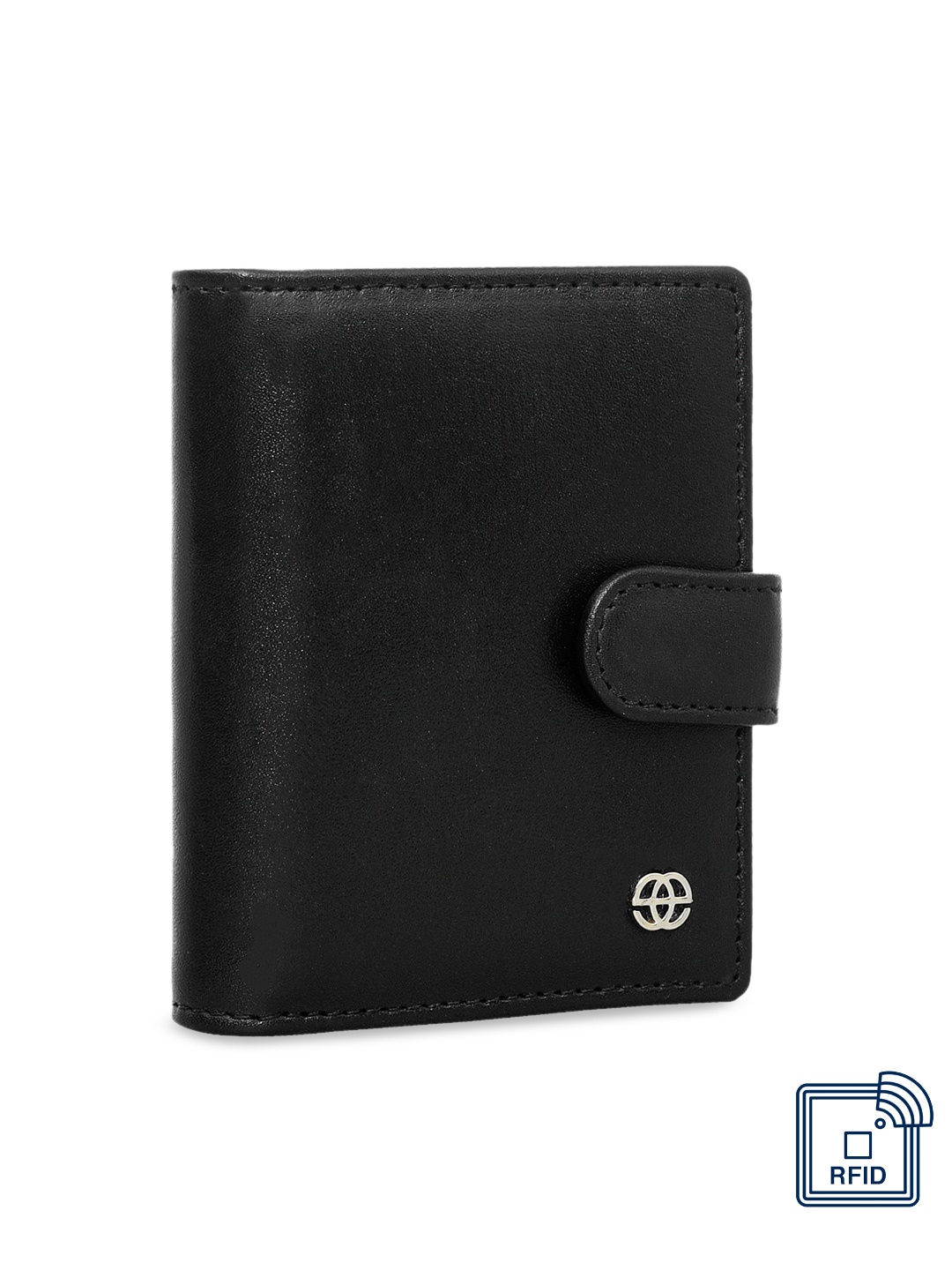 

Eske Unisex Black Solid Leather Card Holder